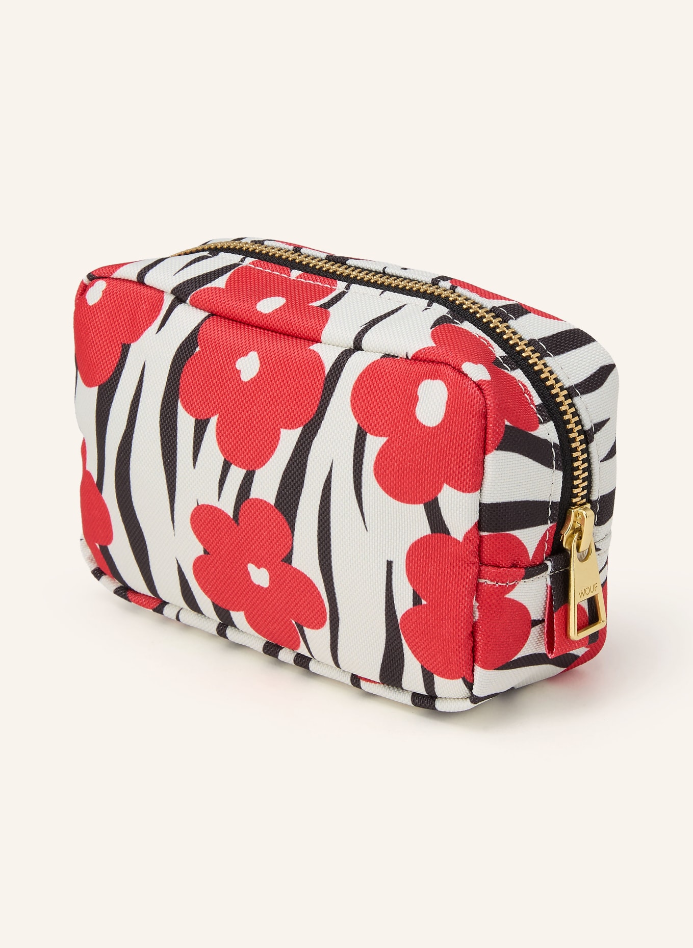 WOUF Kosmetiktasche WILDFLOWER: WEISS / GOLD / ROT