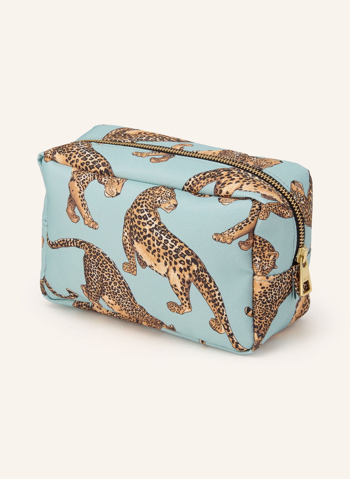 WOUF Kosmetyczka EMERALD LEOPARD: MIĘTOWY / ZŁOTY / JASNOBRĄZOWY
