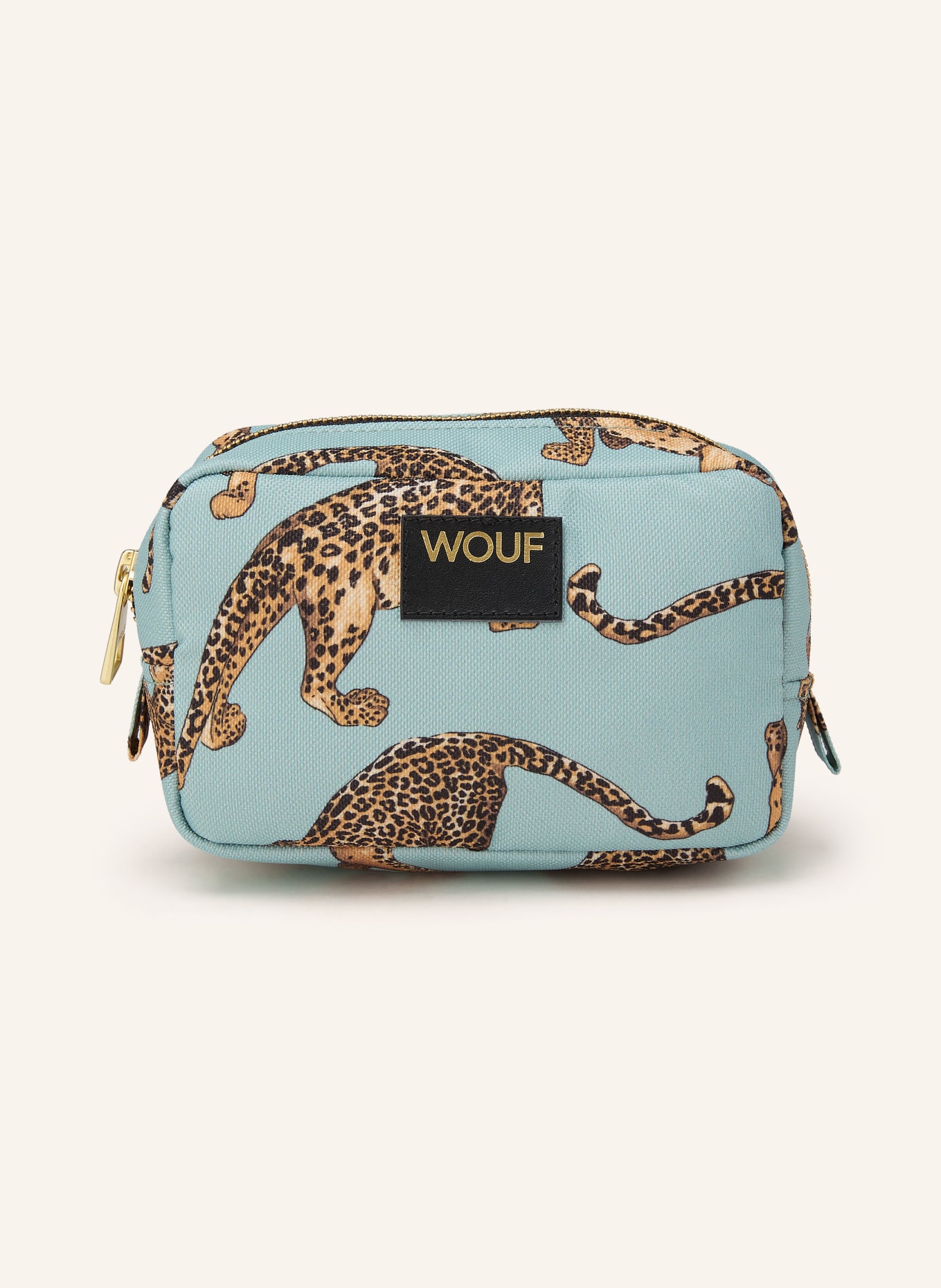 WOUF Kosmetiktasche: HELLBLAU / GOLD / HELLBRAUN