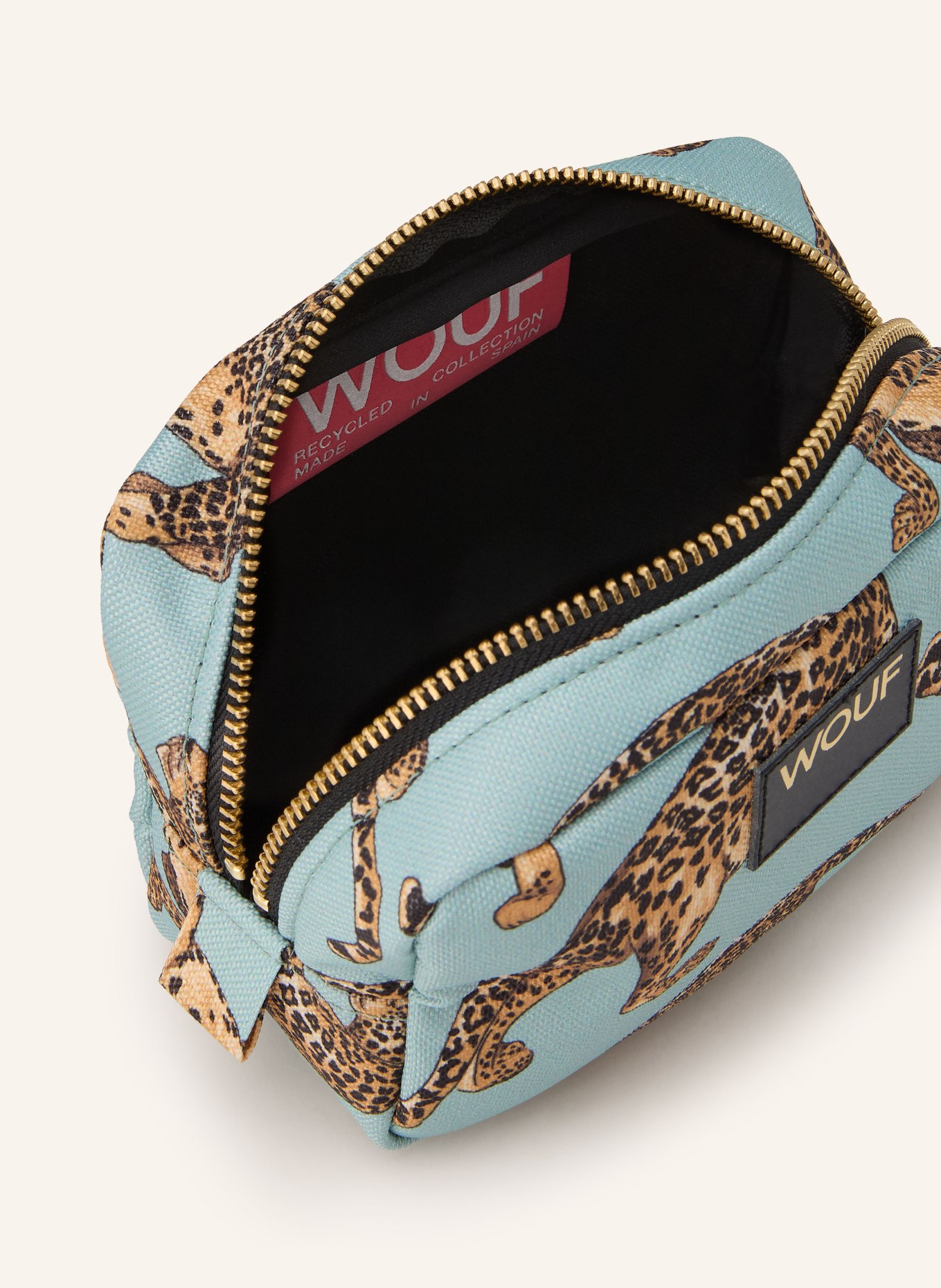 WOUF Kosmetiktasche: HELLBLAU / GOLD / HELLBRAUN