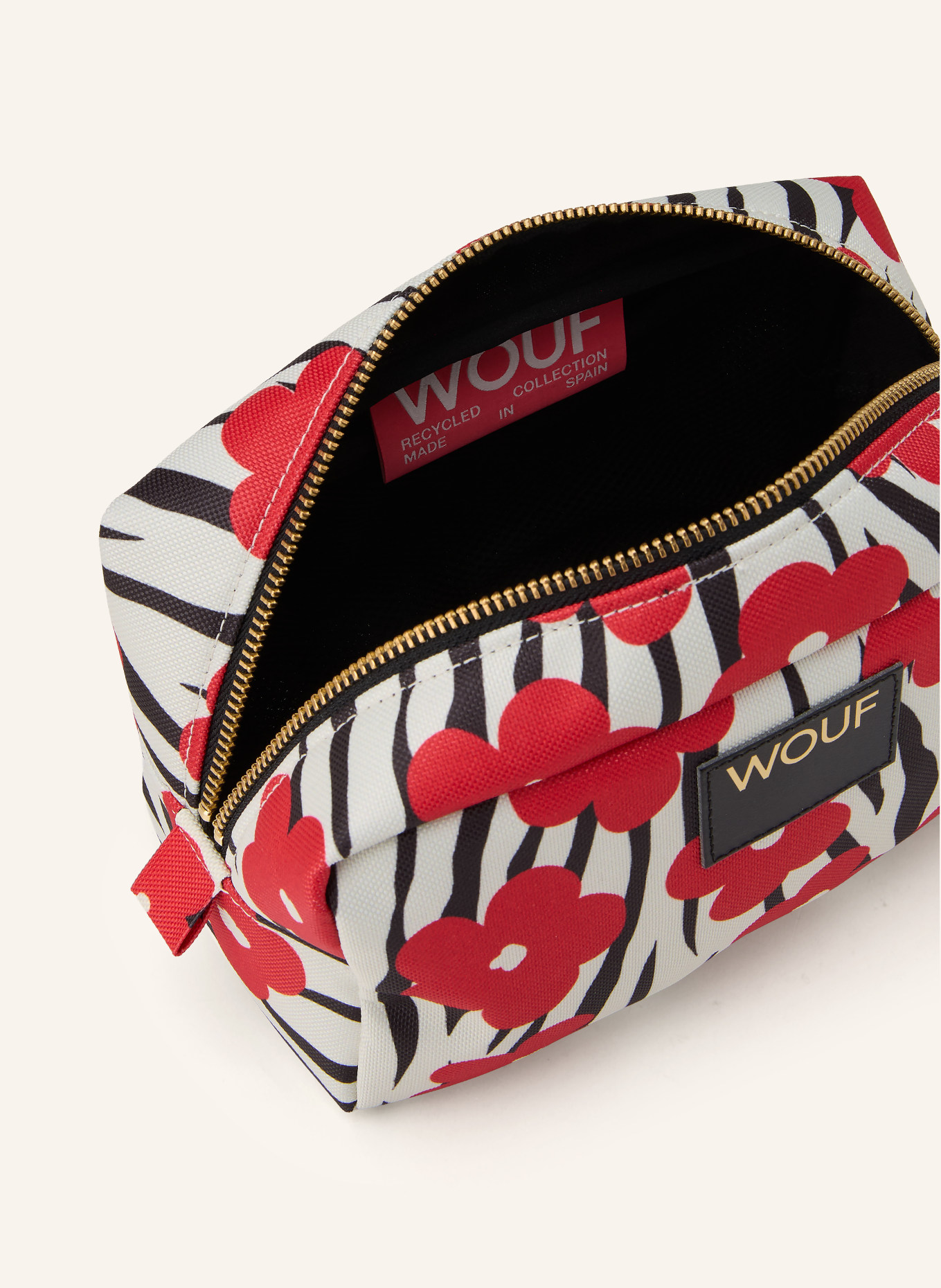 WOUF WILDFLOWER cosmetic bag: WHITE / GOLD / RED