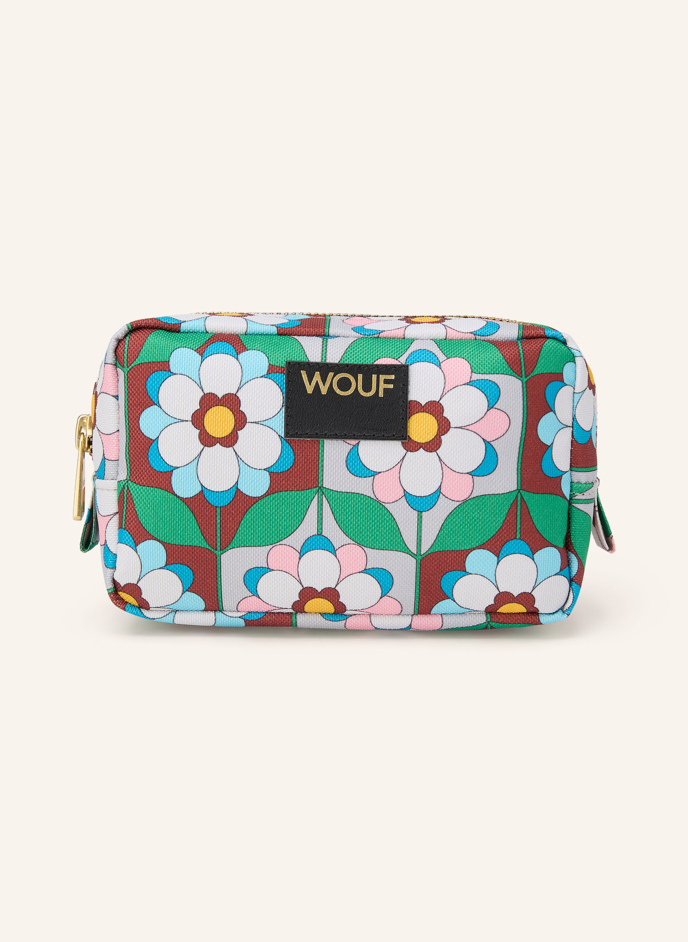 WOUF Kosmetiktasche KALEIDO: GRÜN / GOLD / WEISS