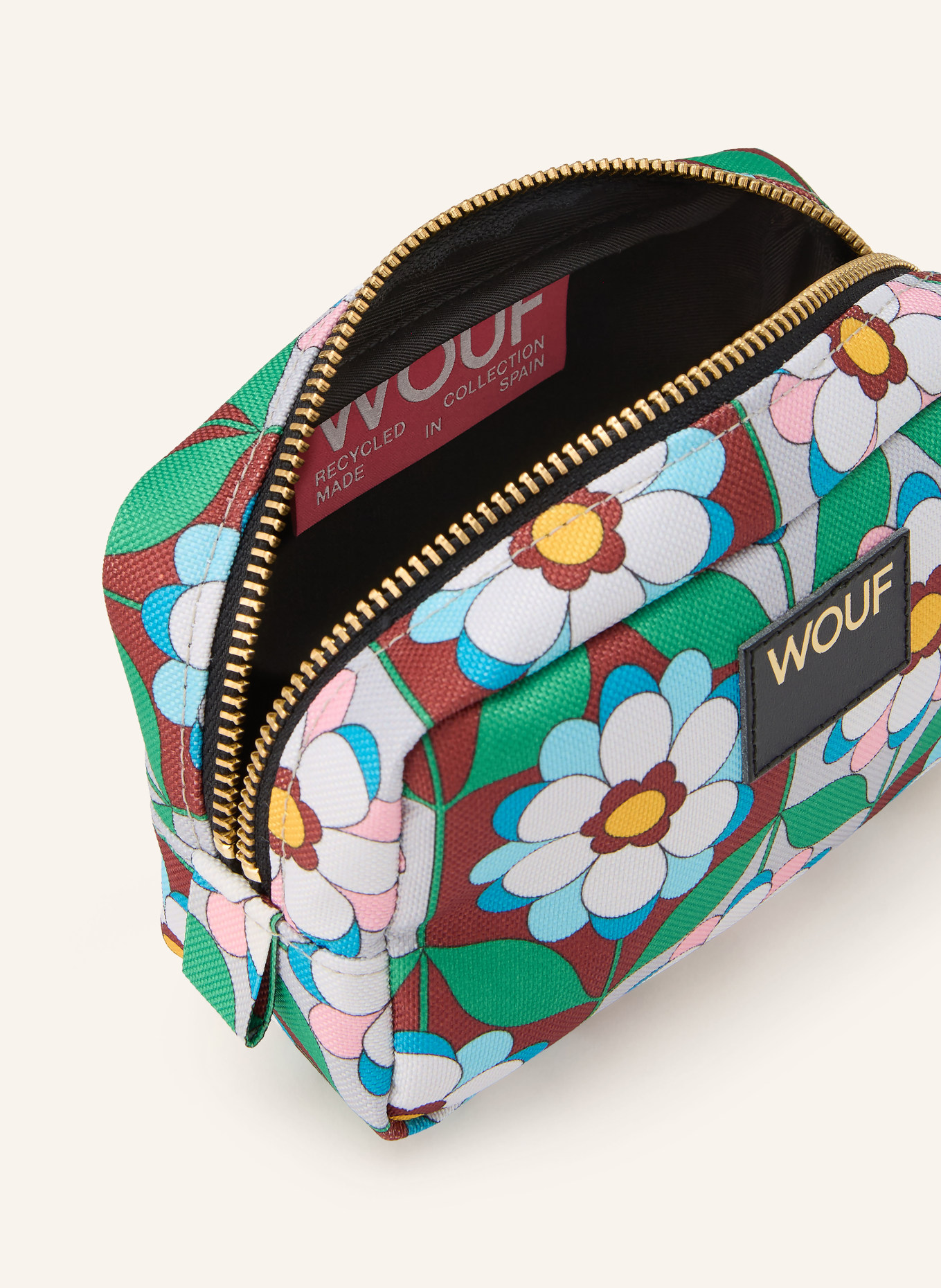 WOUF Kosmetiktasche KALEIDO: GRÜN / GOLD / WEISS