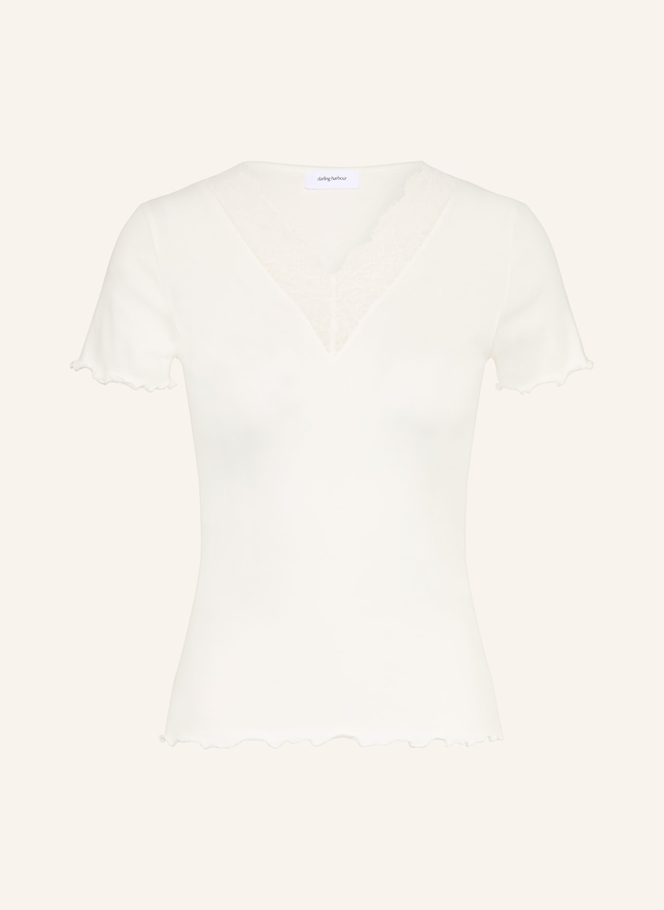 darling harbour T-shirt avec dentelle: OFFWHITE