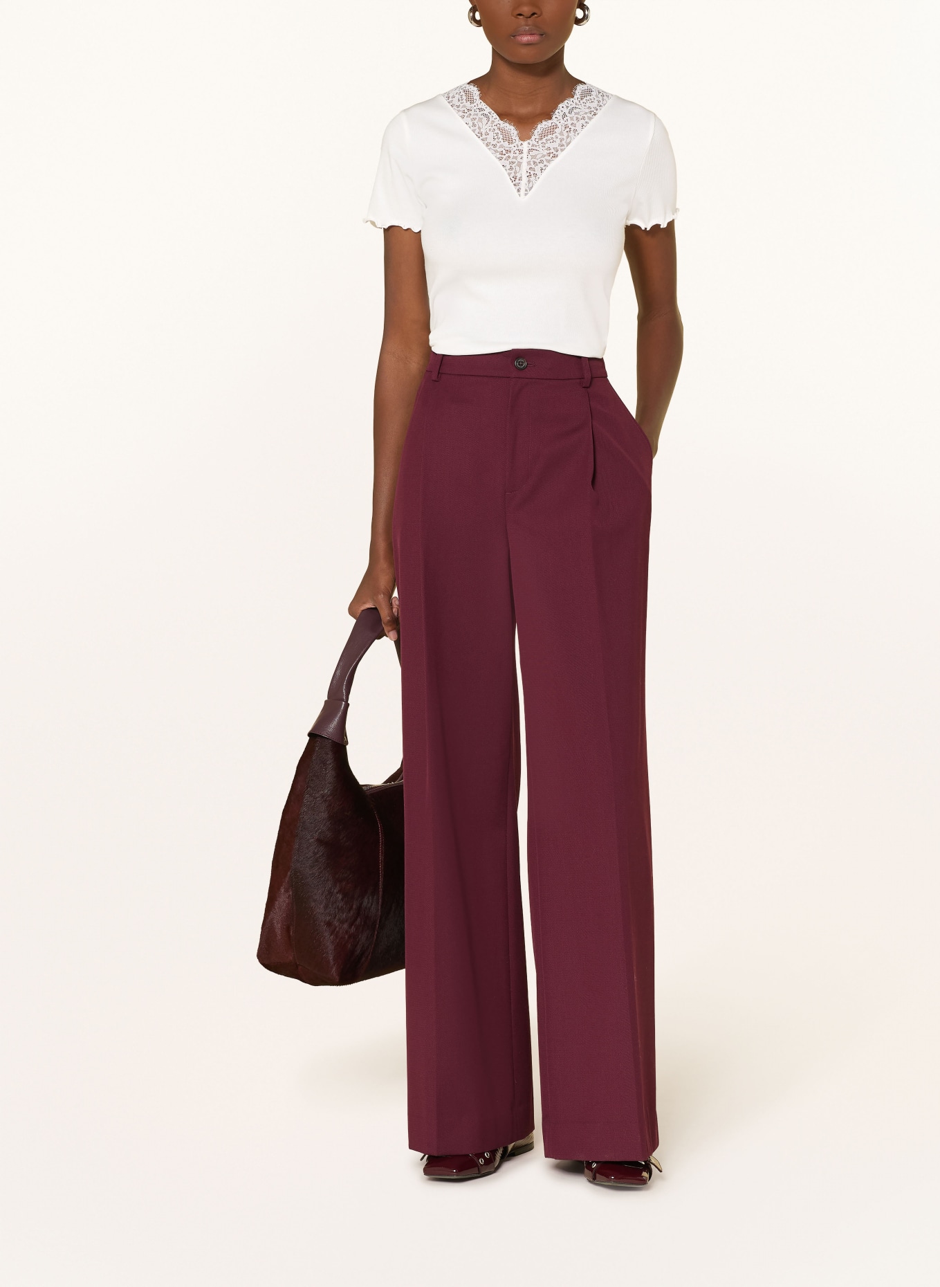 darling harbour T-shirt avec dentelle: OFFWHITE