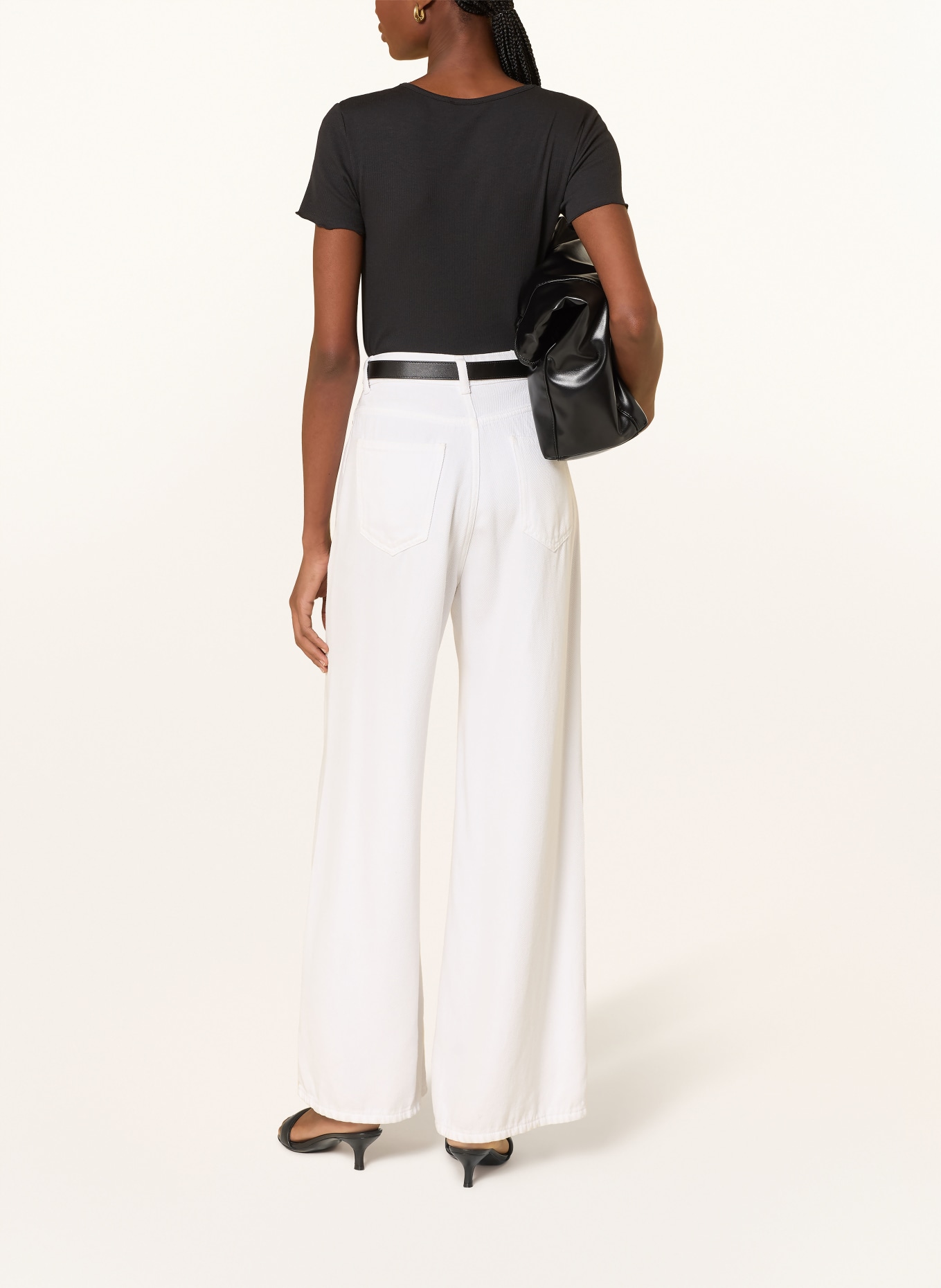 darling harbour T-shirt with lace: BLACK