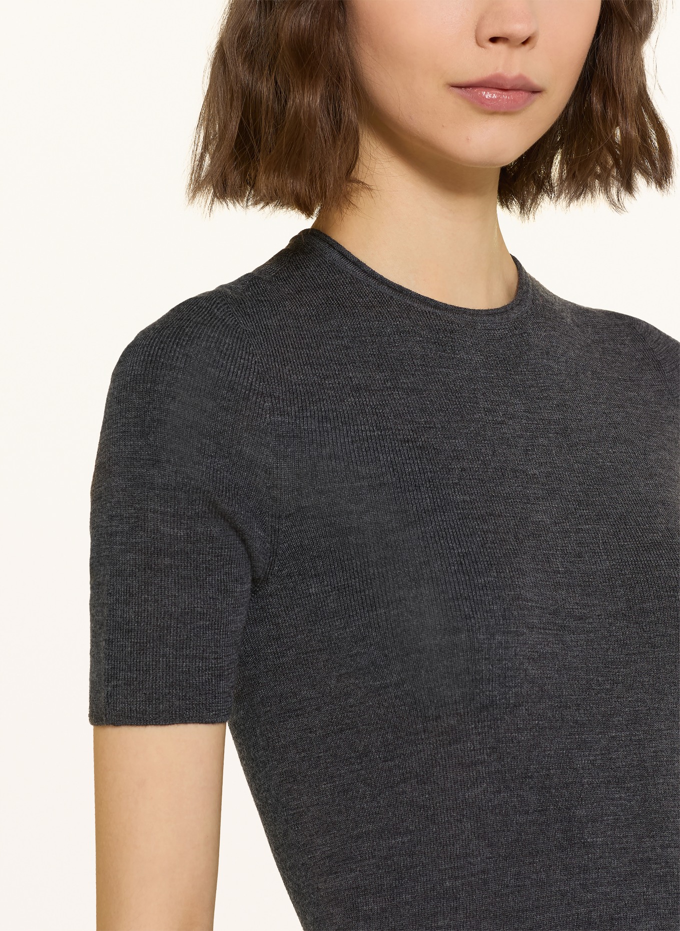 COS Merino wool knit shirt: DARK GRAY