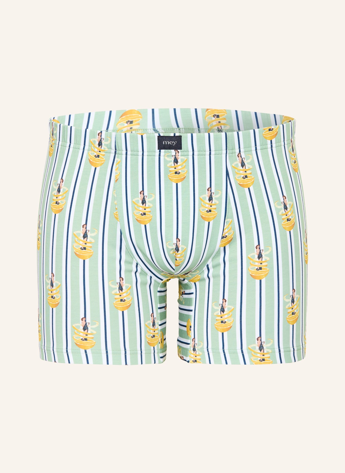 mey Boxershorts Serie FIZZ & FLAVOURS: HELLGRÜN / GELB / WEISS