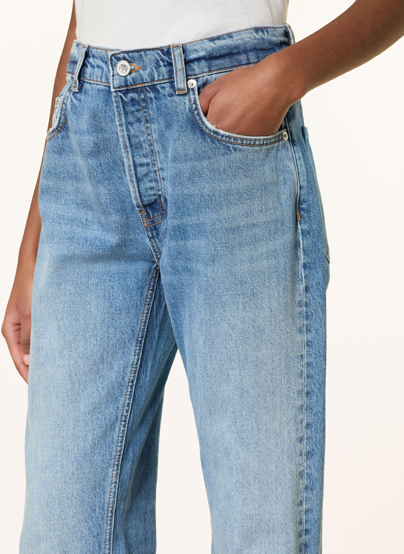 ANINE BING Straight jeans KATE: TIDAL BLUE WASHED BLUE