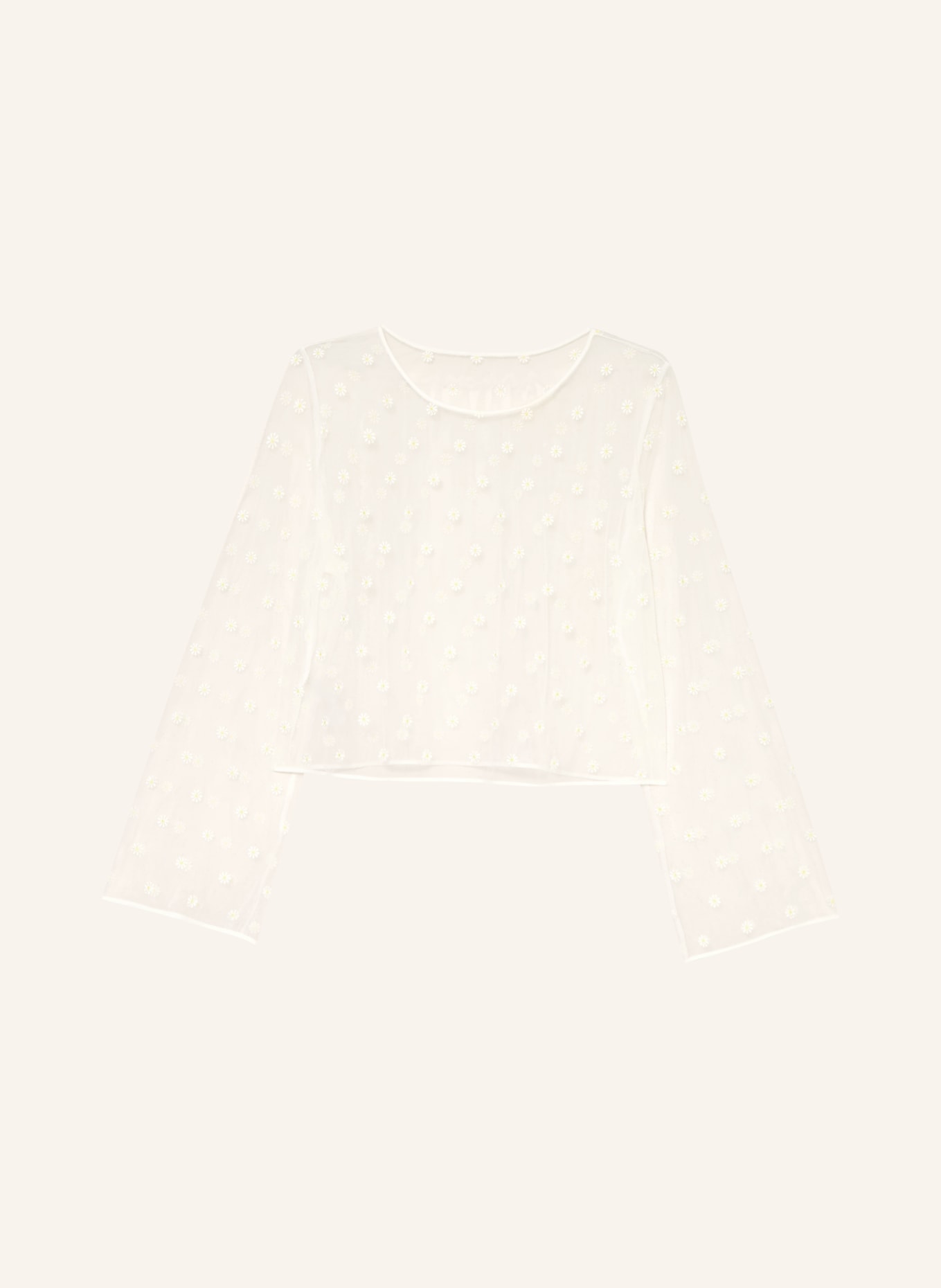 MARIE JO Blůza AVERO ze síťoviny: BÍLÁ / TMAVĚ ŽLUTÁ