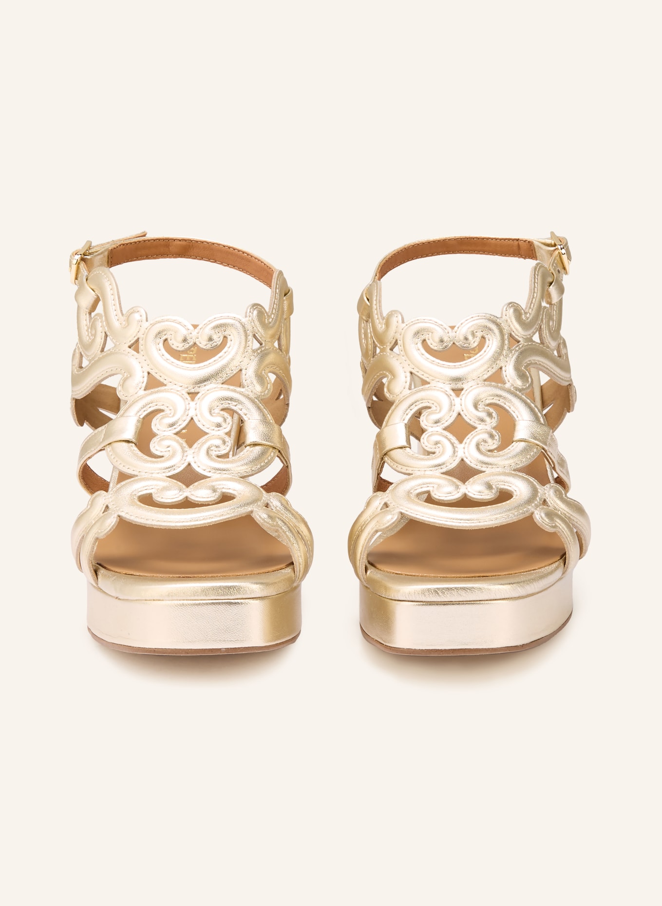 PEDRO MIRALLES Plateau sandals NAPA METAL: GOLD