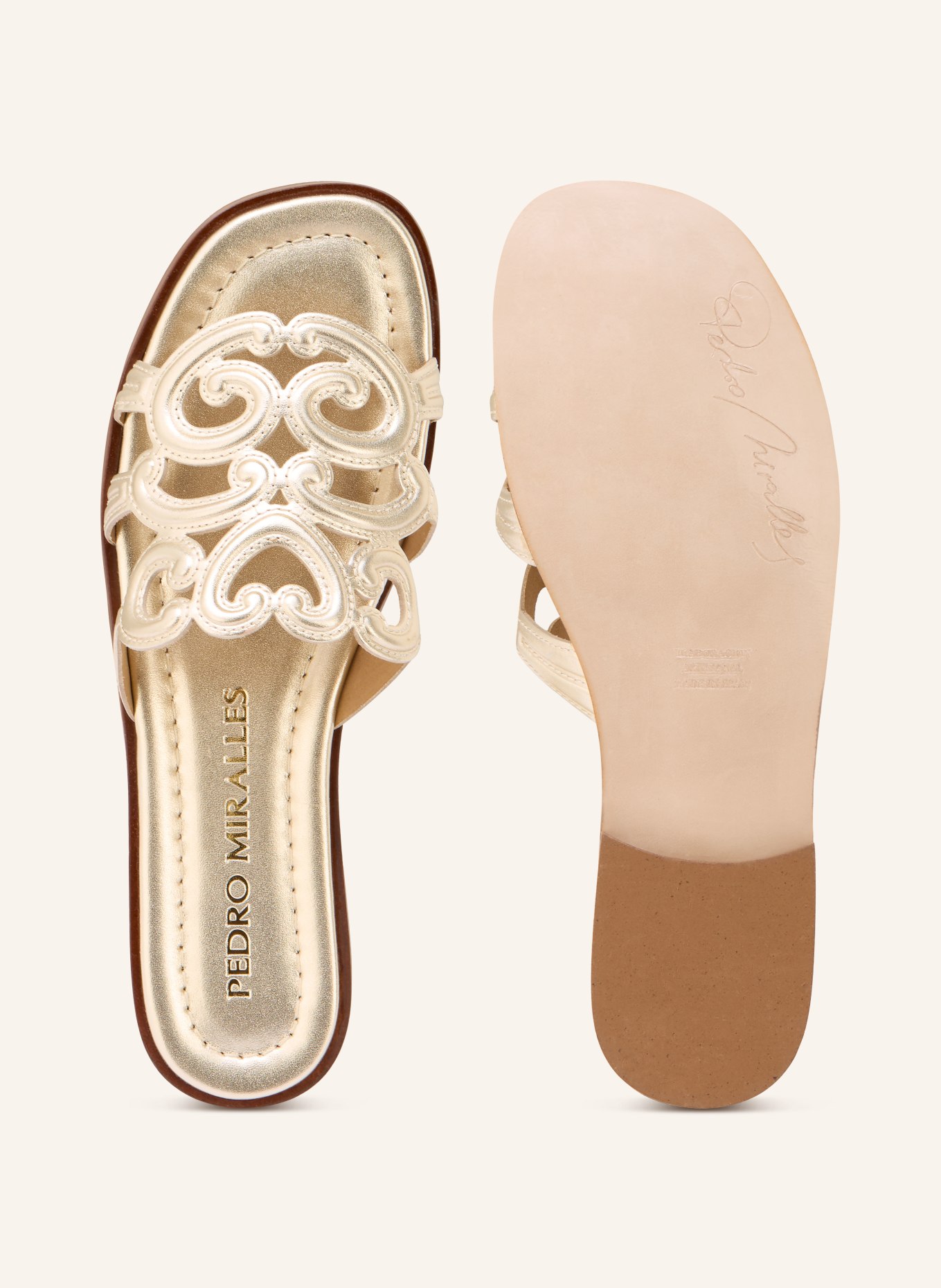 PEDRO MIRALLES NAPA METAL mules: GOLD