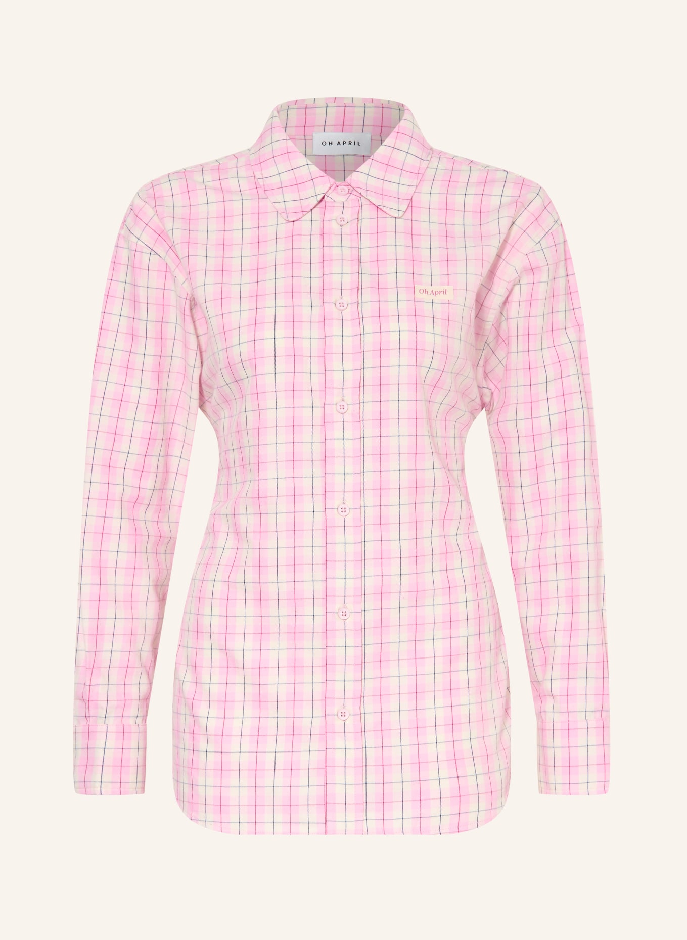 OH APRIL Oversized shirt blouse LILIA: PINK / CREAM