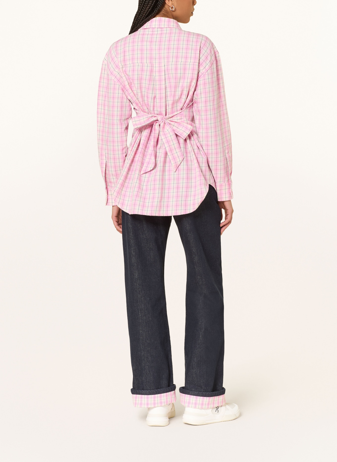 OH APRIL Oversized shirt blouse LILIA: PINK / CREAM