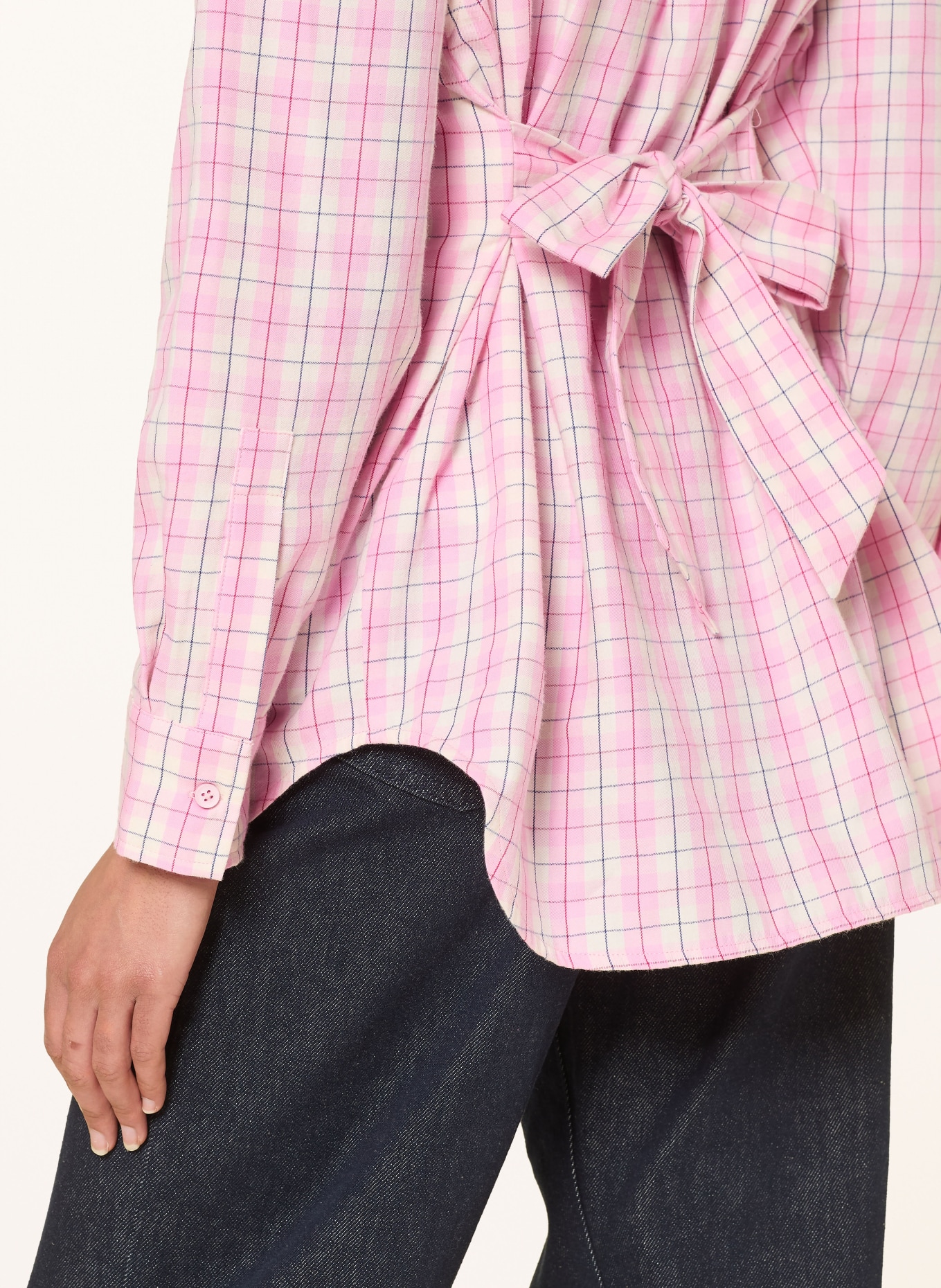 OH APRIL Oversized shirt blouse LILIA: PINK / CREAM