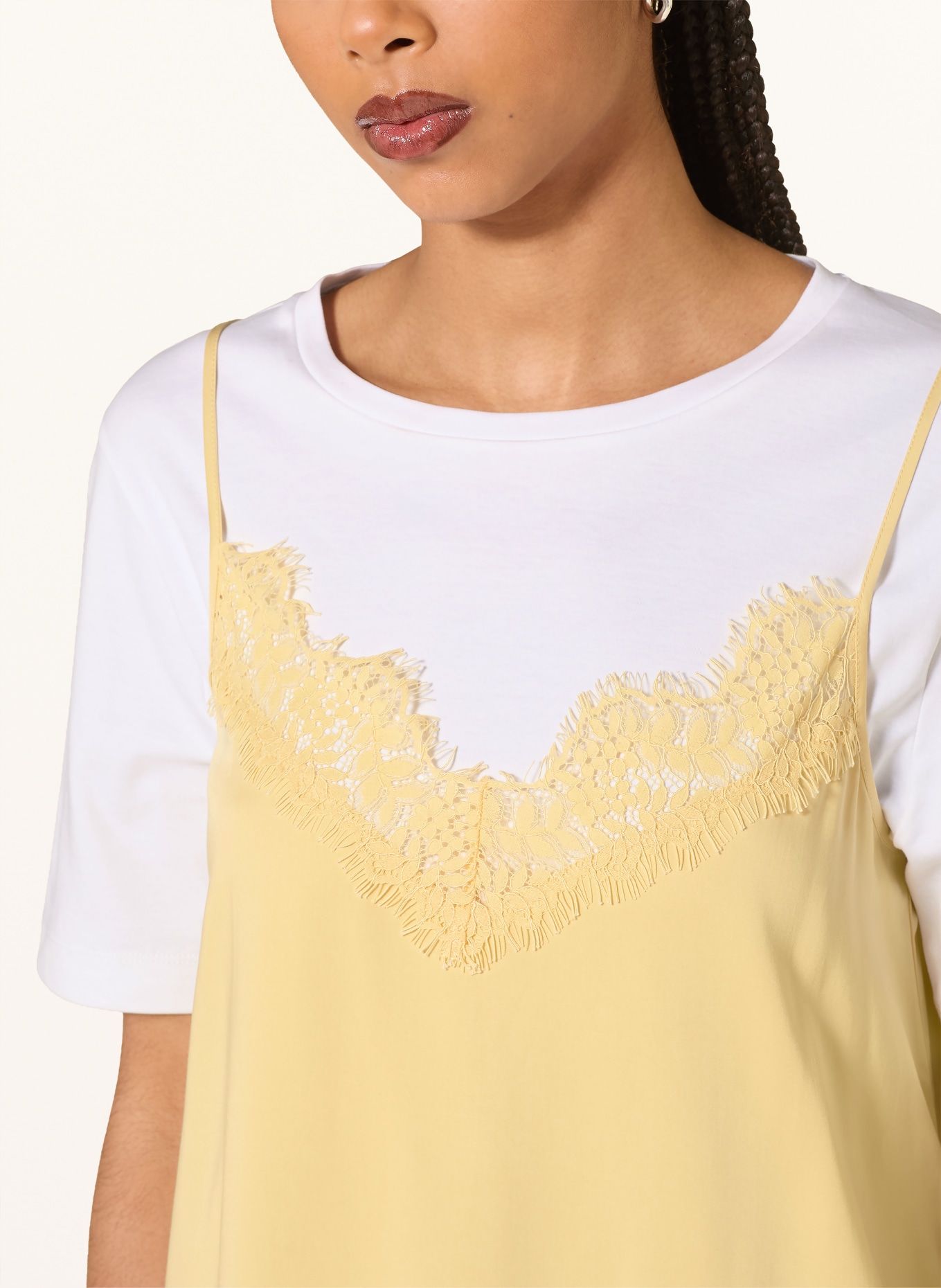 OH APRIL Satintop TAMI mit Spitze: GELB