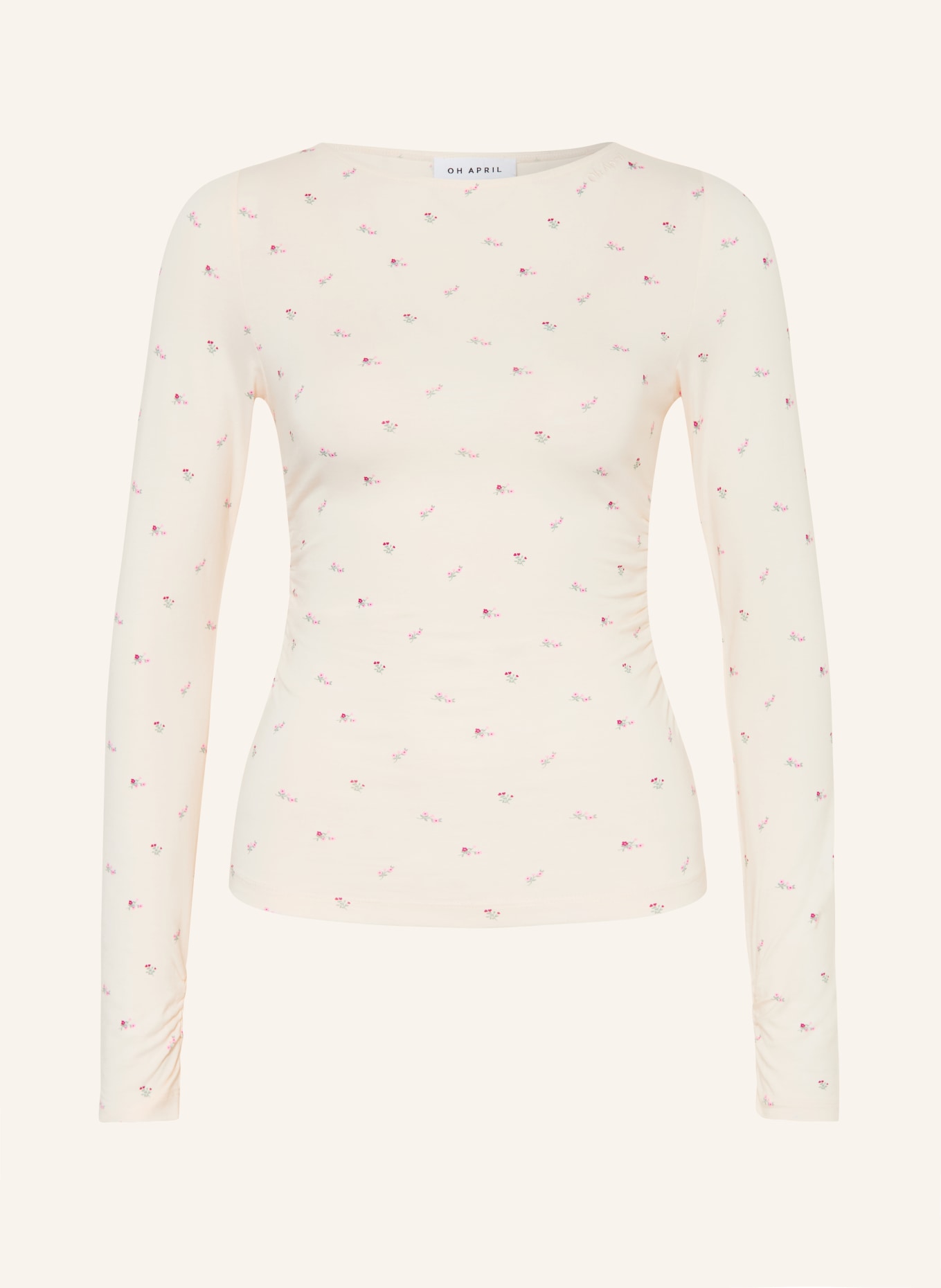 OH APRIL Koszulka z długim rękawem MAEVE: ECRU / RÓŻOWY / OLIWKOWY