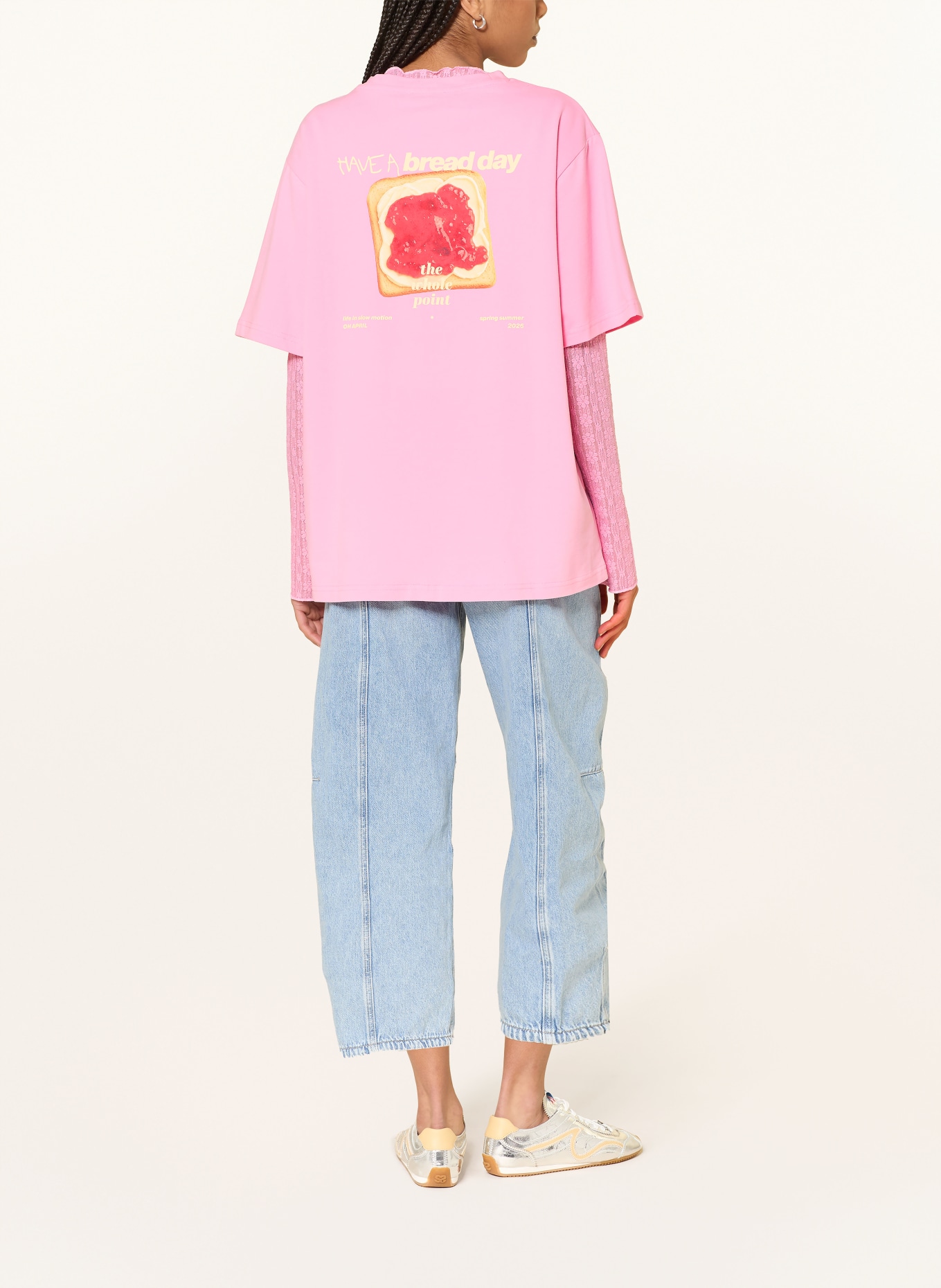 OH APRIL Oversized tričko TOAST: RŮŽOVÁ