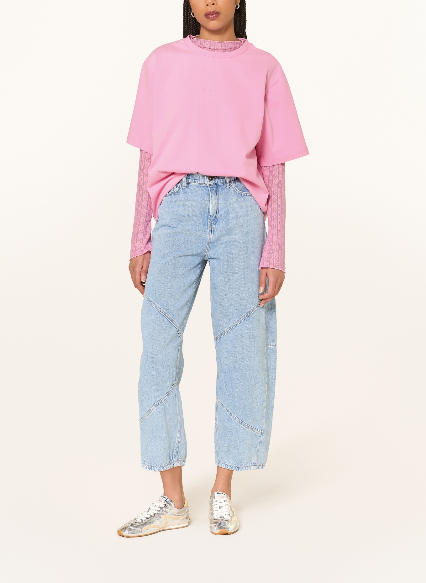 OH APRIL Oversized tričko TOAST: RŮŽOVÁ