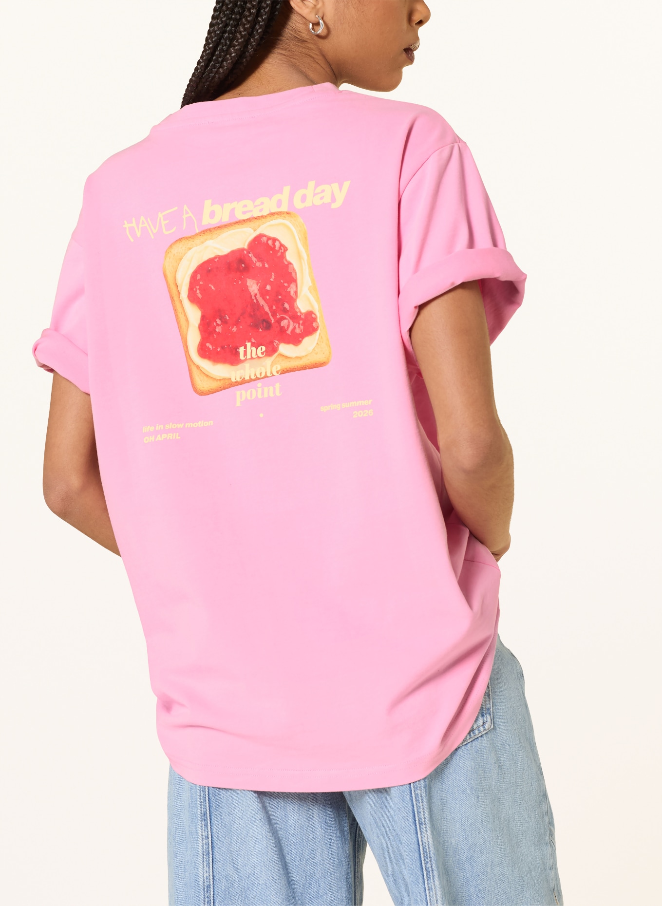 OH APRIL Oversized tričko TOAST: RŮŽOVÁ