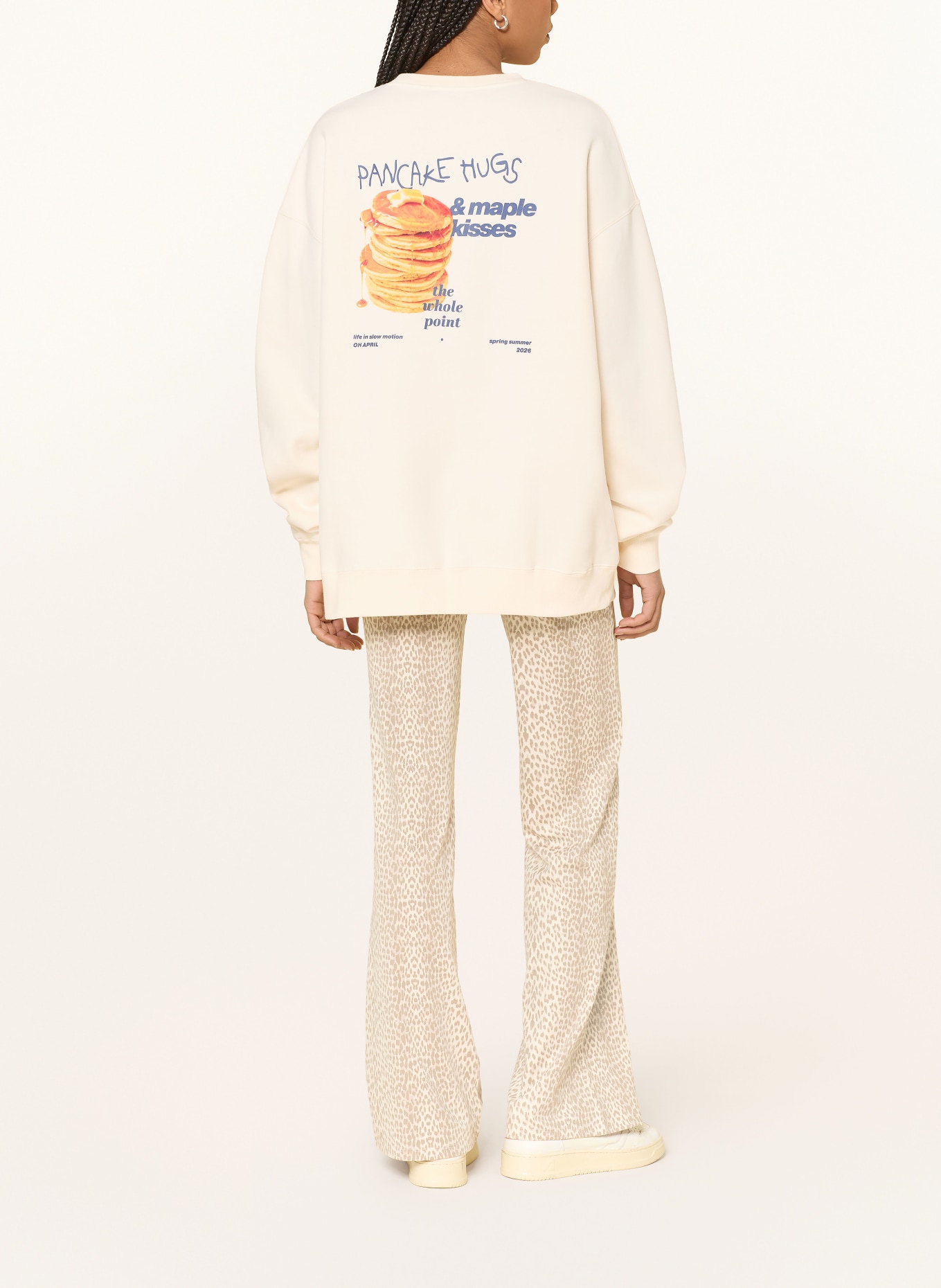 OH APRIL Oversized mikina PANCAKE: KRÉMOVÁ