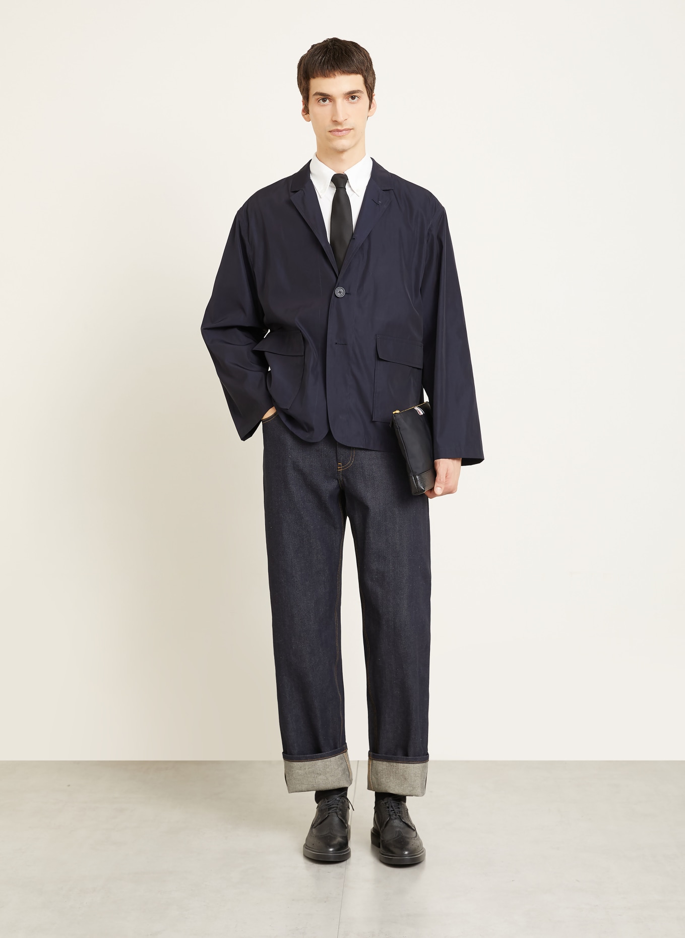 THOM BROWNE. Jeans Regular Fit: DUNKELBLAU