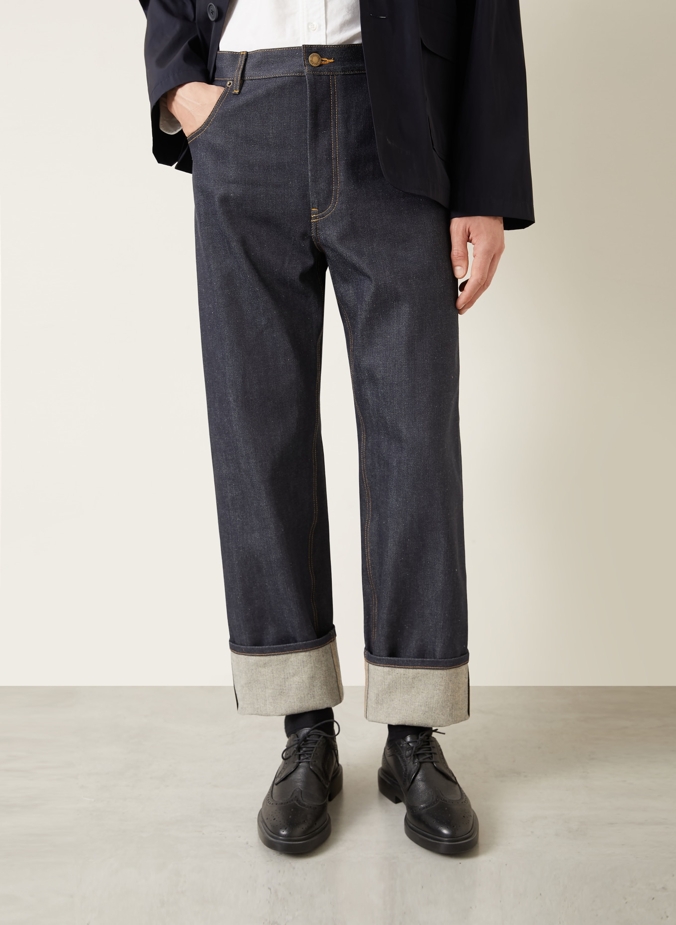 THOM BROWNE. Jeans Regular Fit: DUNKELBLAU