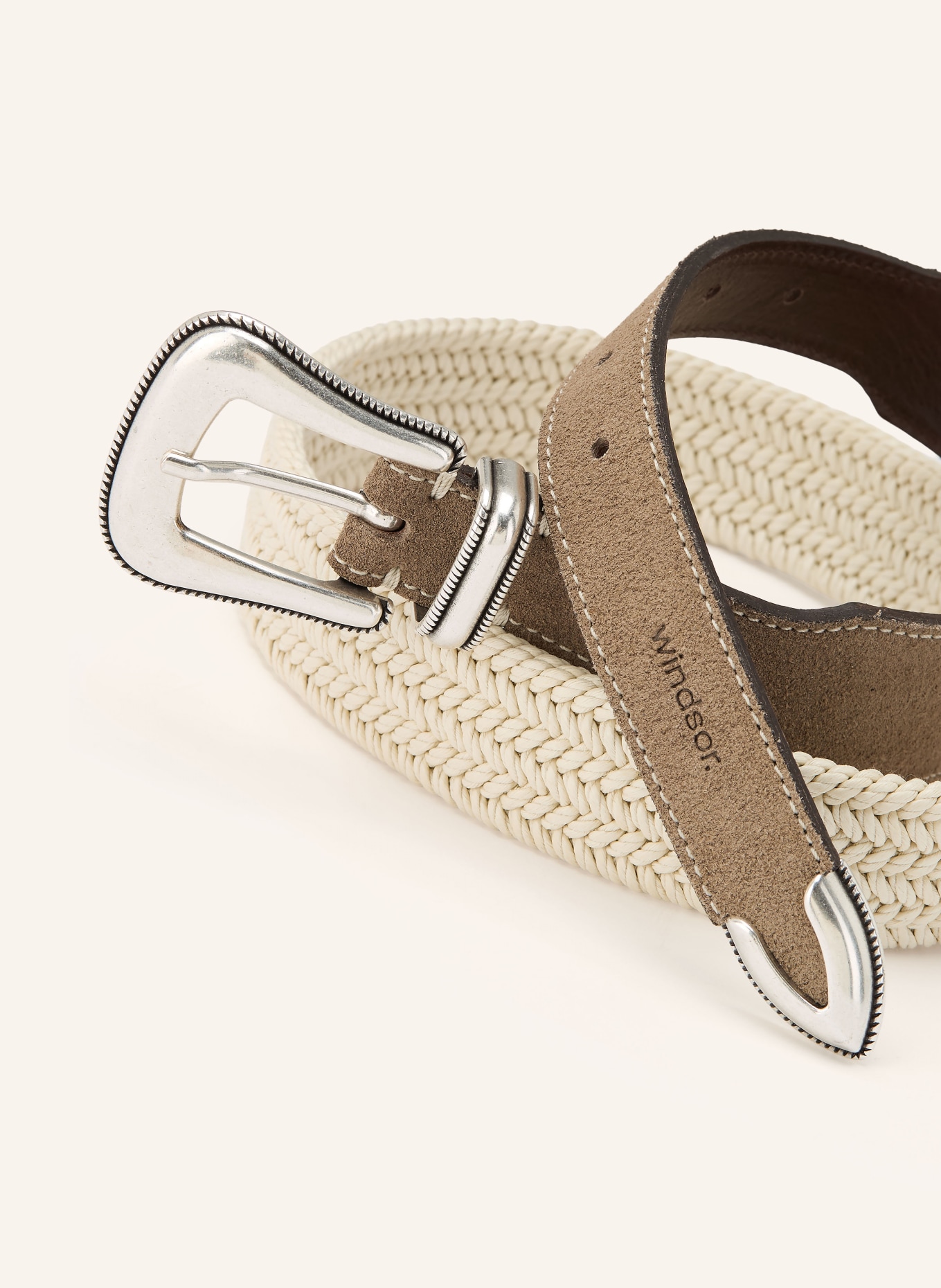windsor. Flechtgürtel: ECRU / SILBER / TAUPE