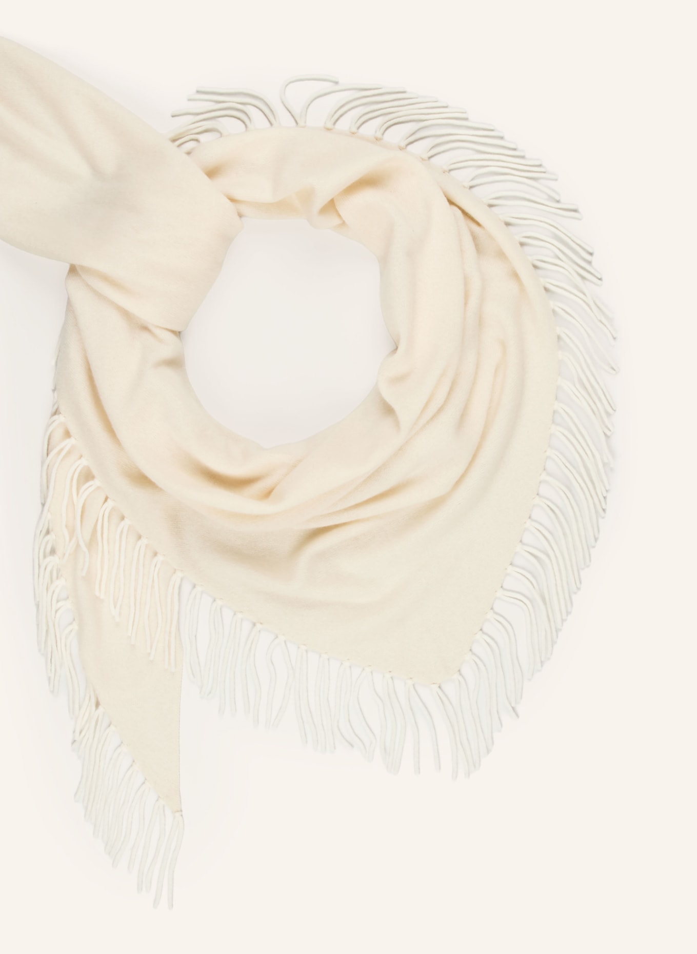 HERZENS Triangular scarf with cashmere: ECRU
