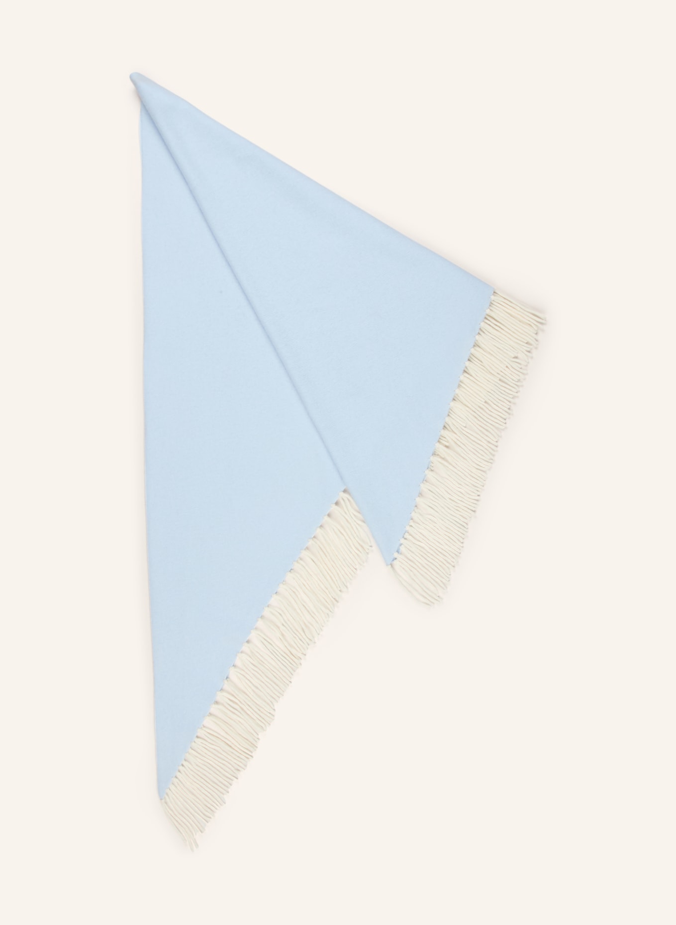 HERZENS Triangular scarf with cashmere: LIGHT BLUE