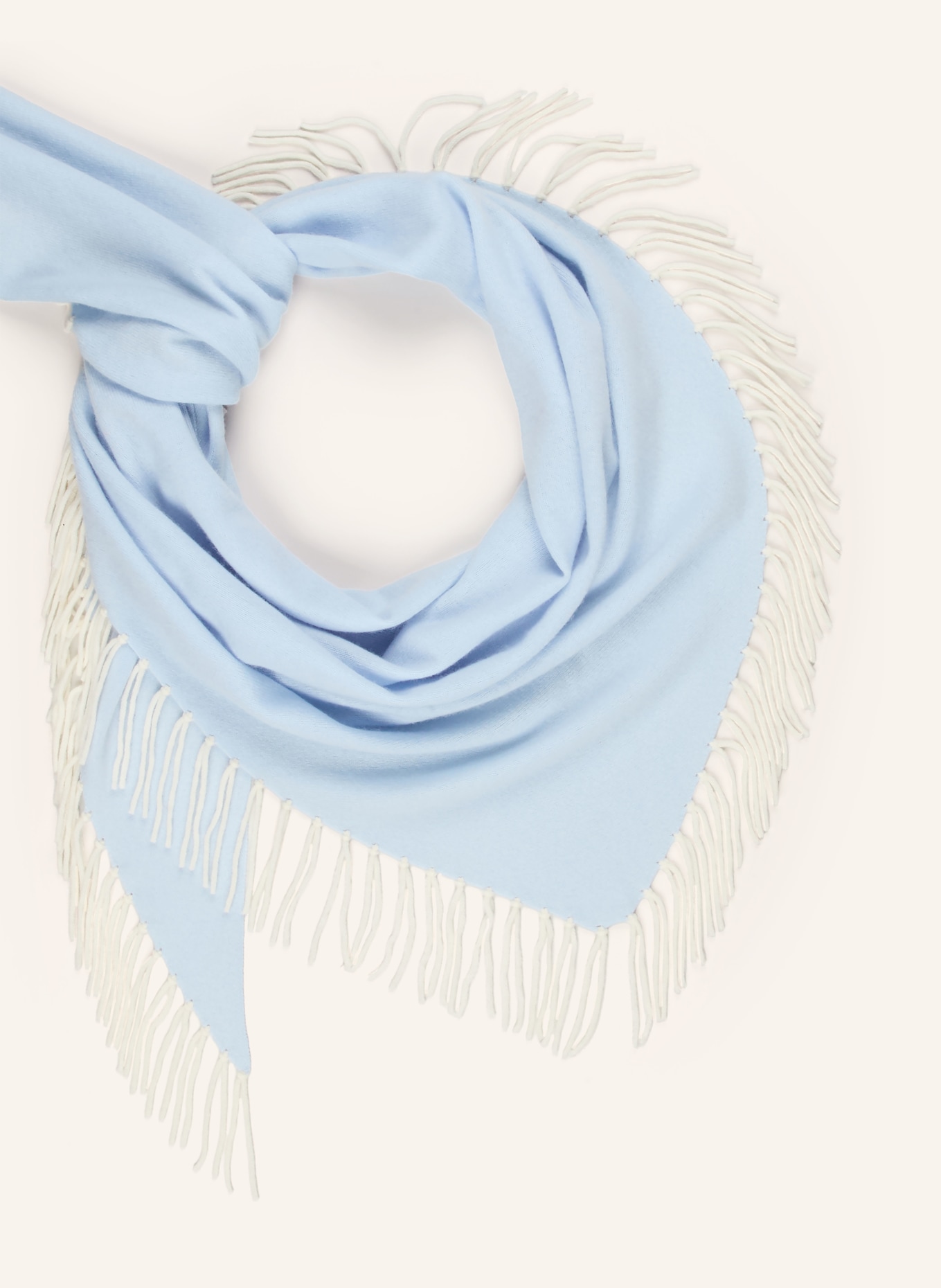 HERZENS Triangular scarf with cashmere: LIGHT BLUE