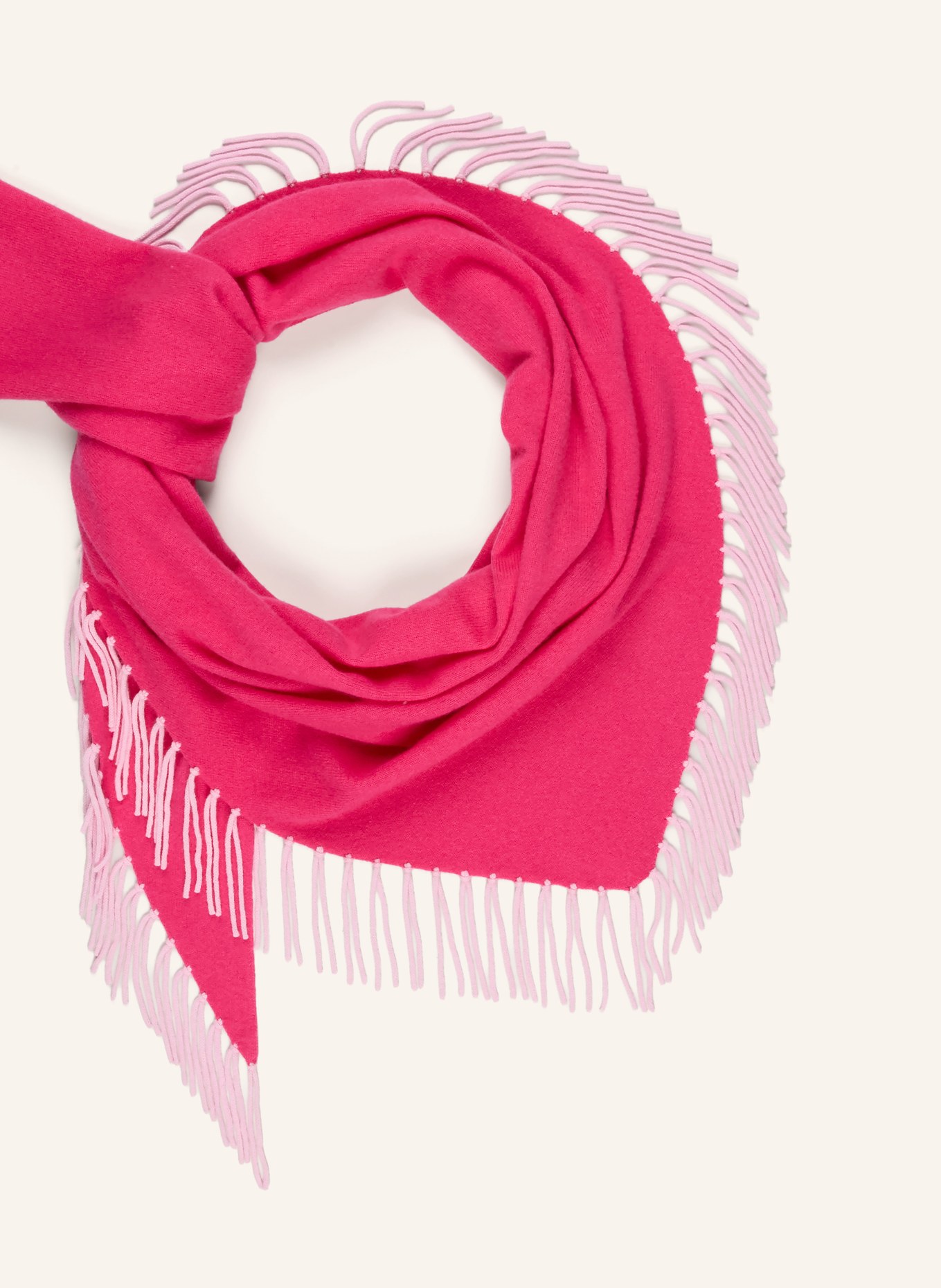 HERZENS Triangular scarf with cashmere: PINK / PINK