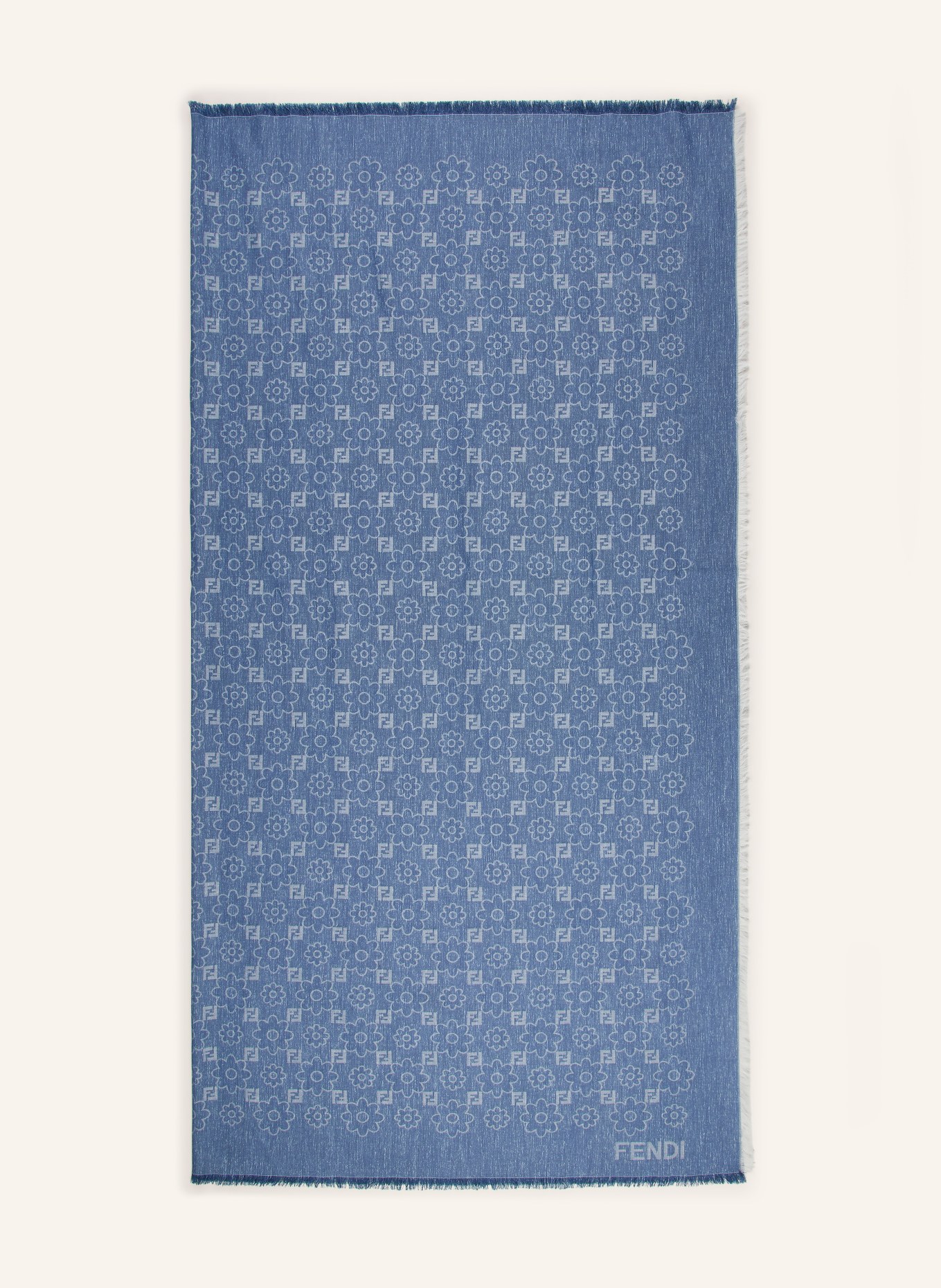 FENDI Tissu avec soie: BLEU / BLEU GRIS / BLANC