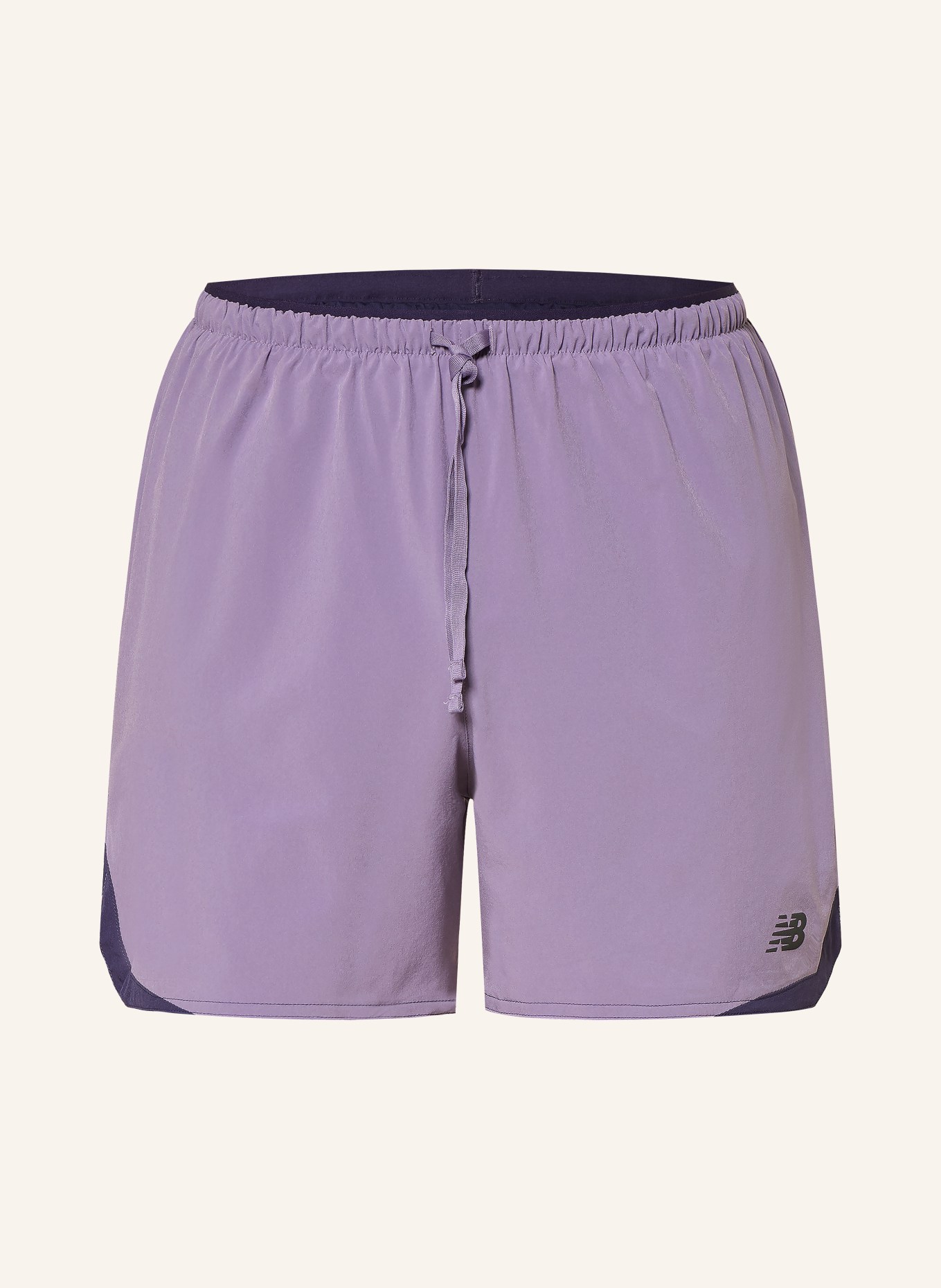 new balance RC ESSENTIAL 2-in-1 running shorts: PURPLE / DARK PURPLE