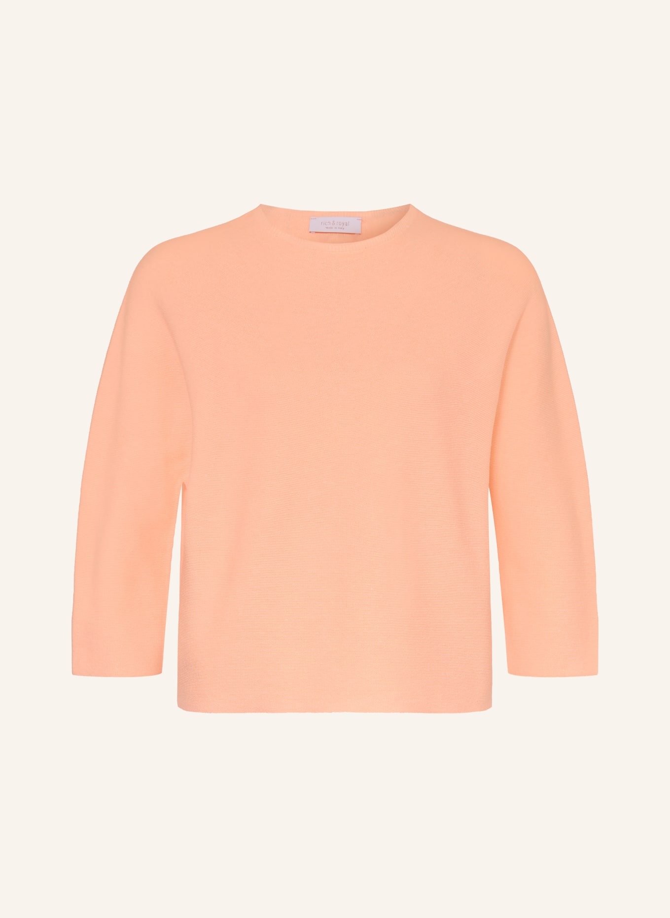 Rich & Royal Sweater with 3/4 sleeves: SALMON