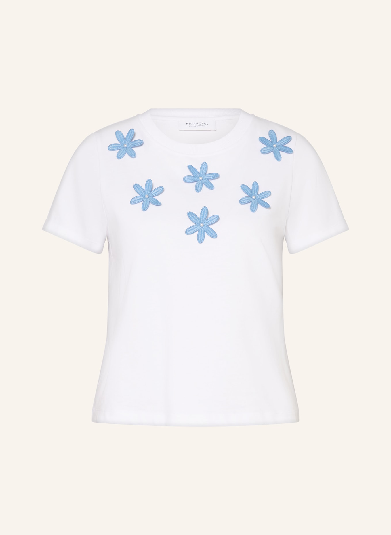 Rich & Royal T-Shirt: WEISS / HELLBLAU