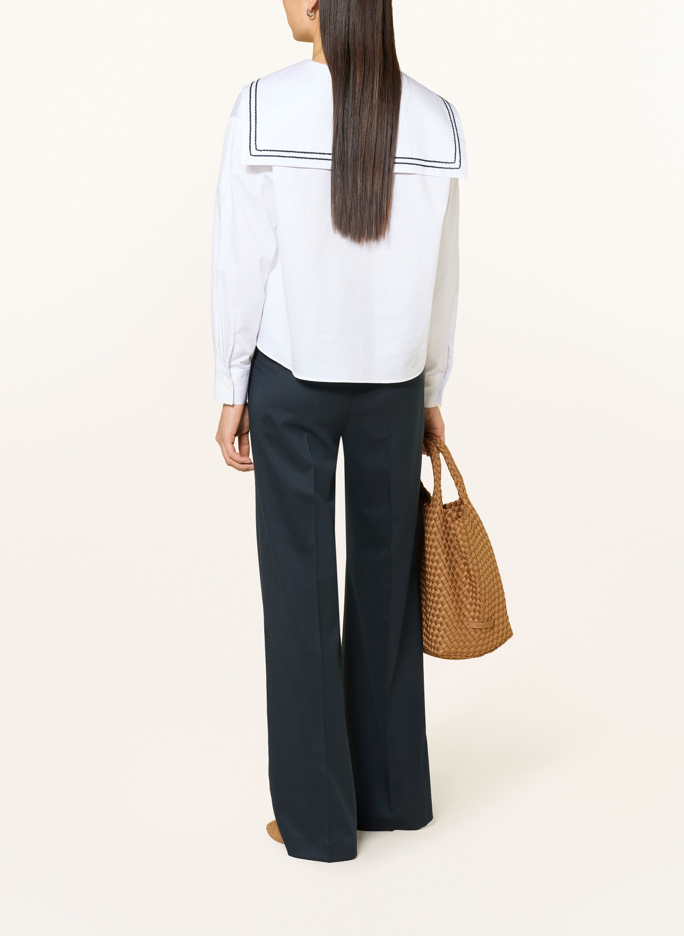 Rich & Royal Bluse: WEISS / DUNKELBLAU