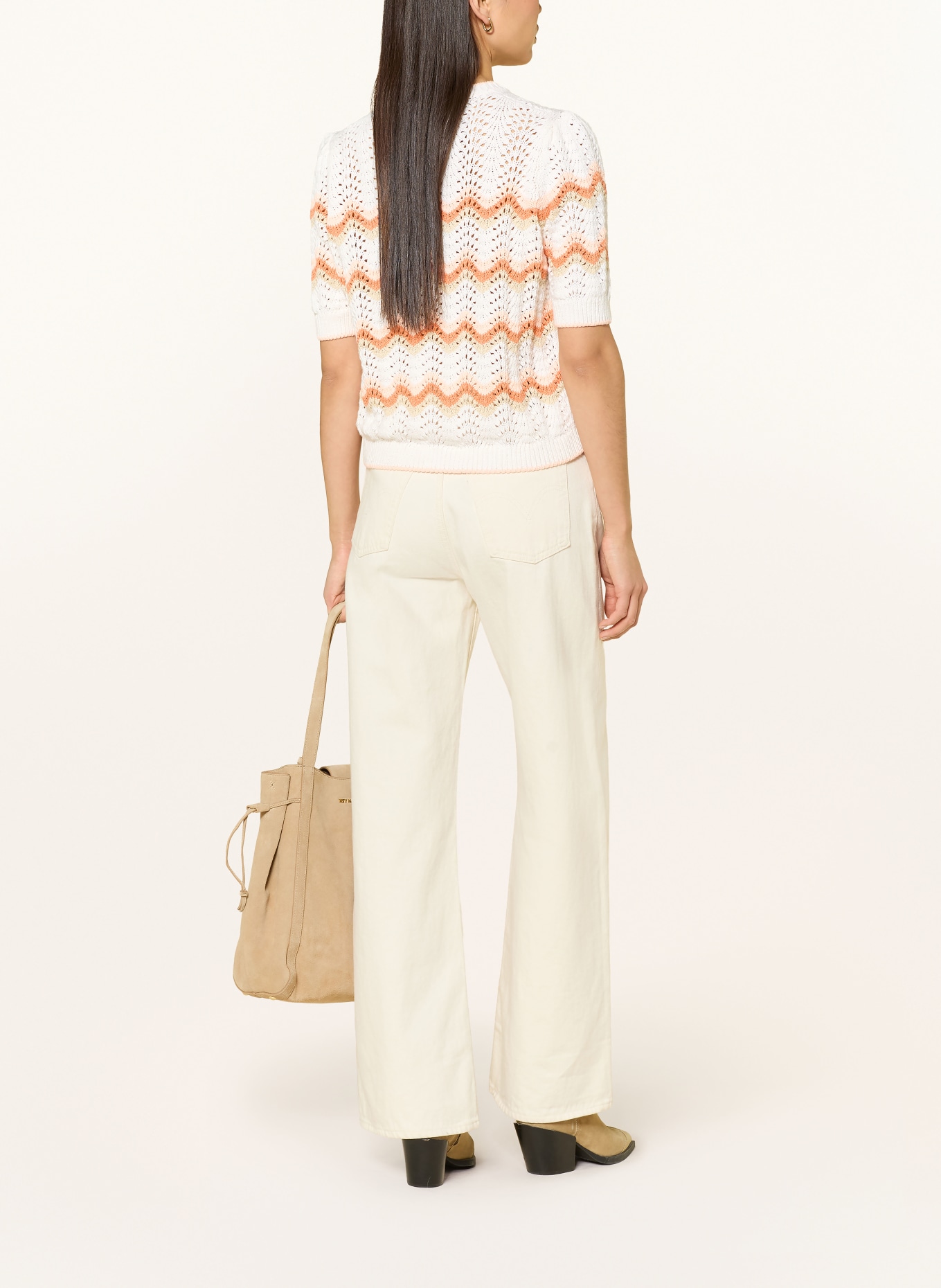 Rich & Royal koszulka z dzianiny: BIAŁY / JASNOPOMARAŃCZOWY / CIEMNOPOMARAŃCZOWY