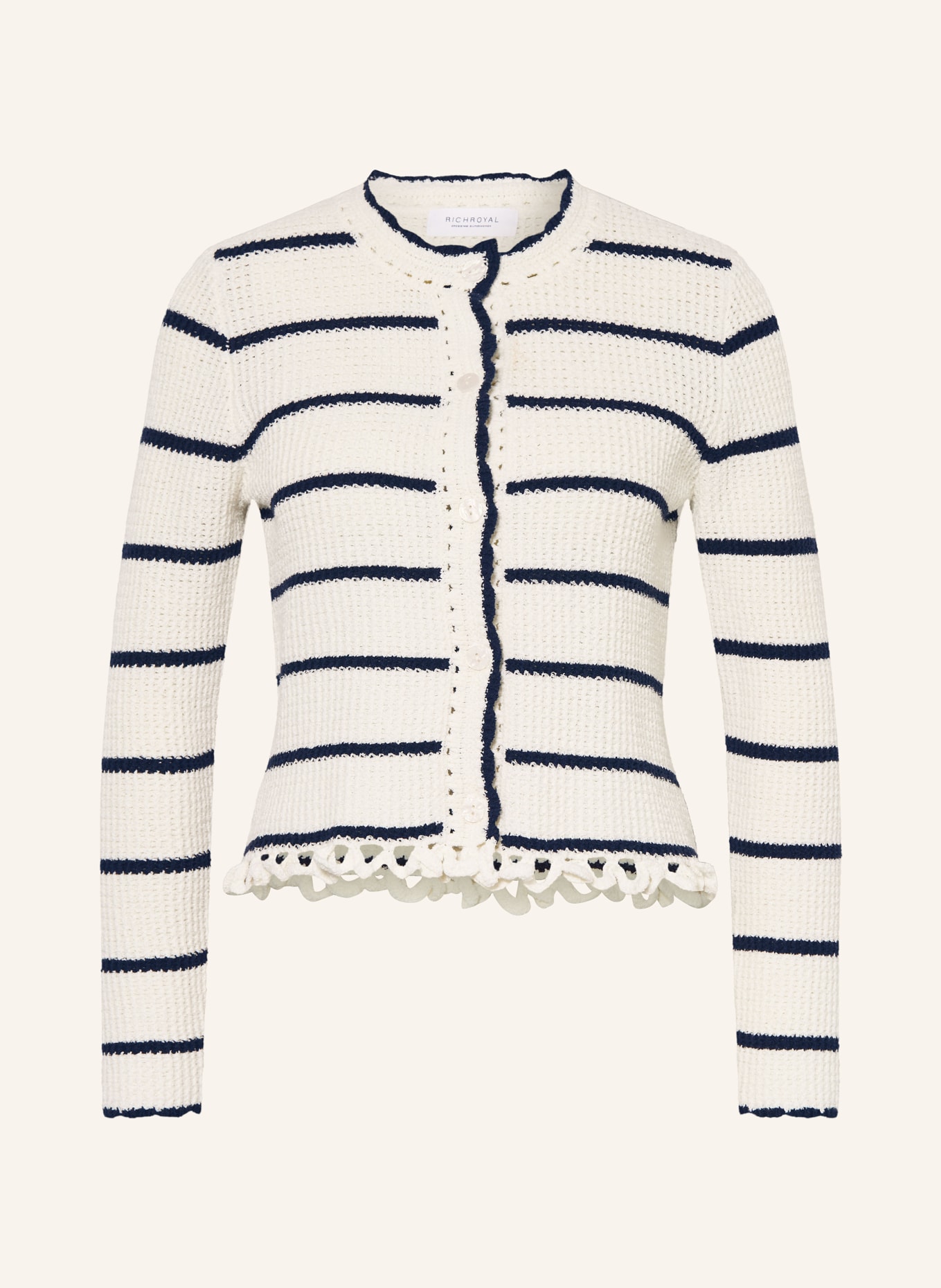 Rich & Royal kardigan: BIAŁY / GRANATOWY