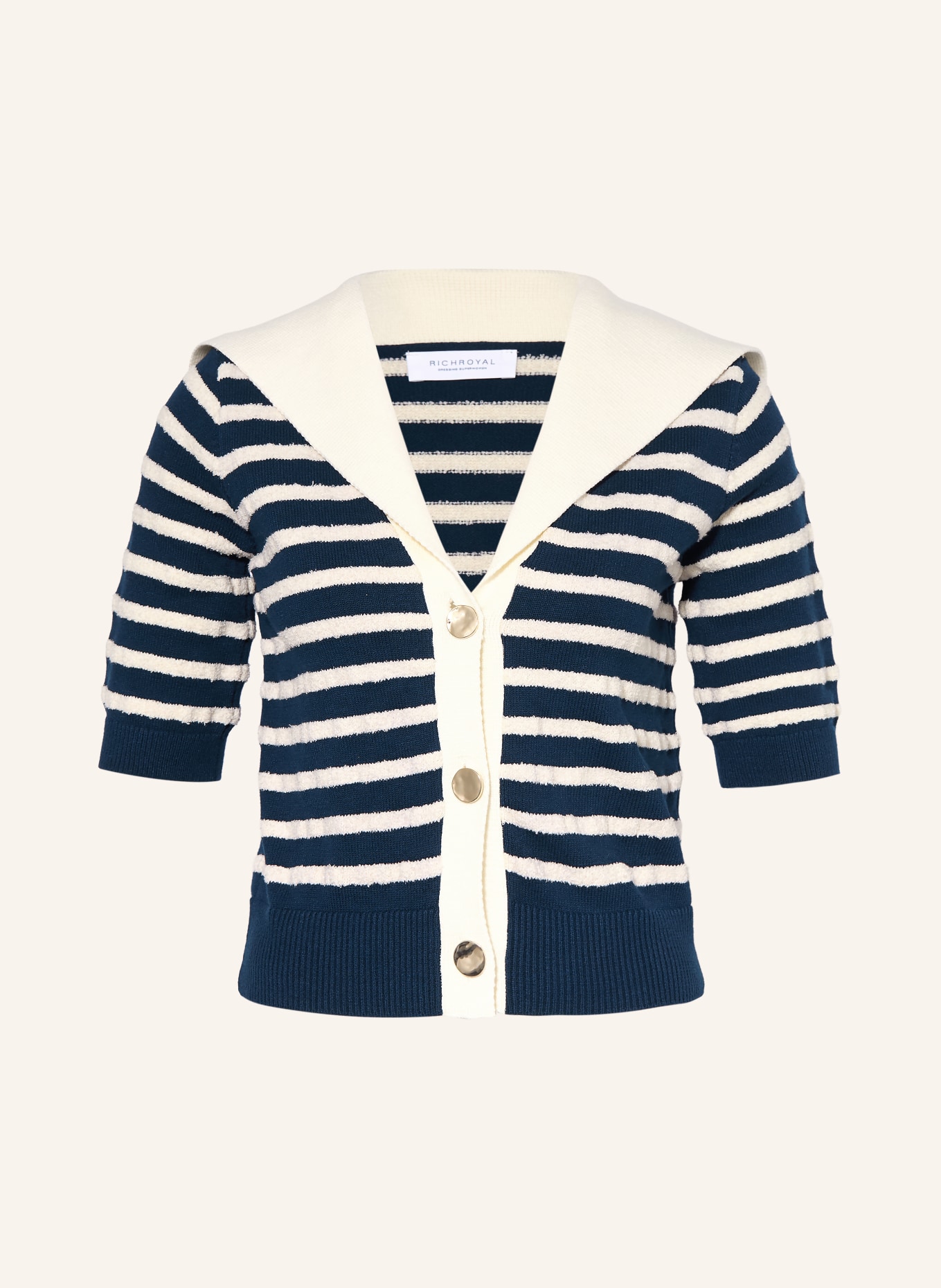 Rich & Royal kardigan: GRANATOWY / ECRU