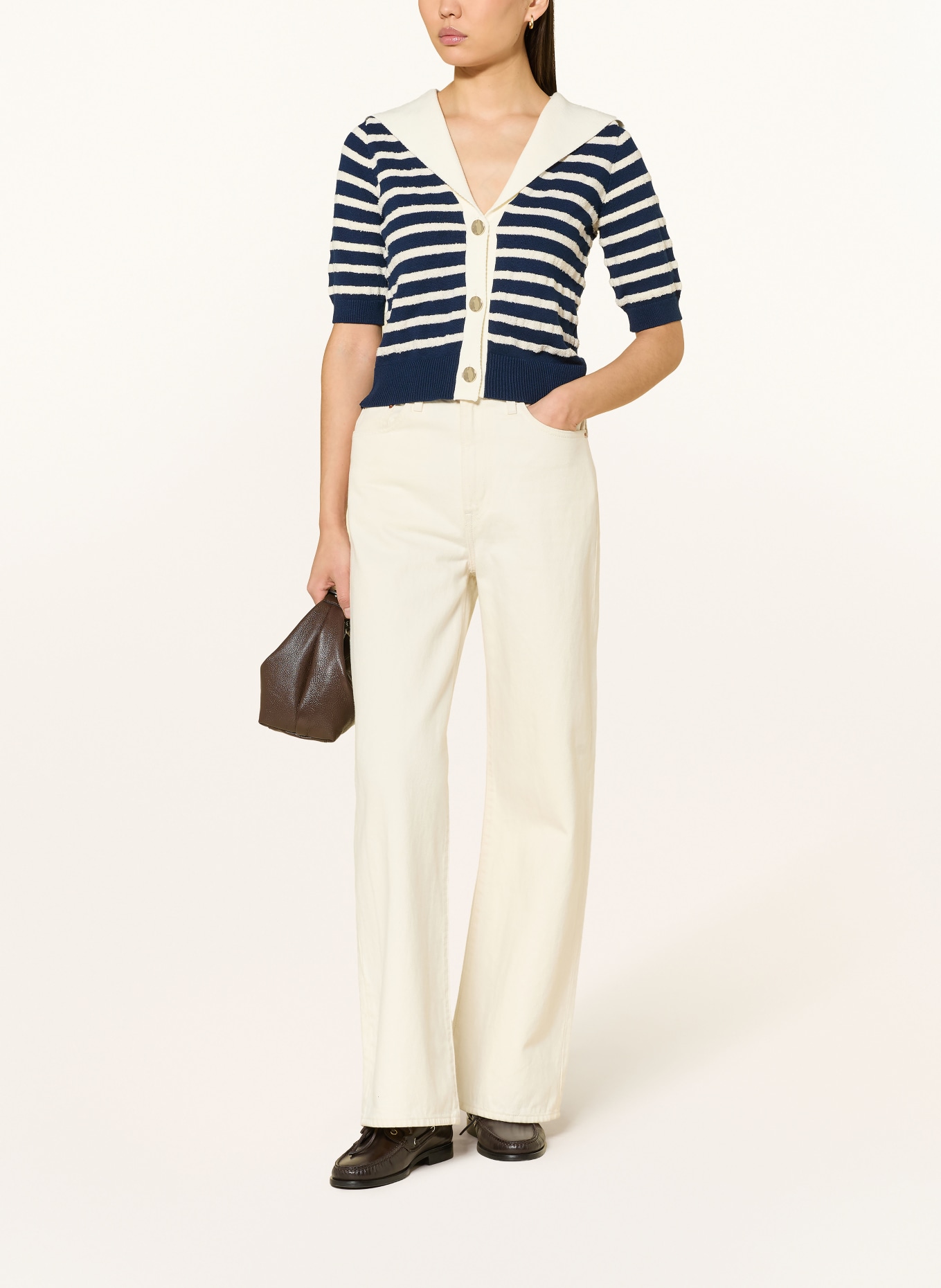 Rich & Royal kardigan: GRANATOWY / ECRU