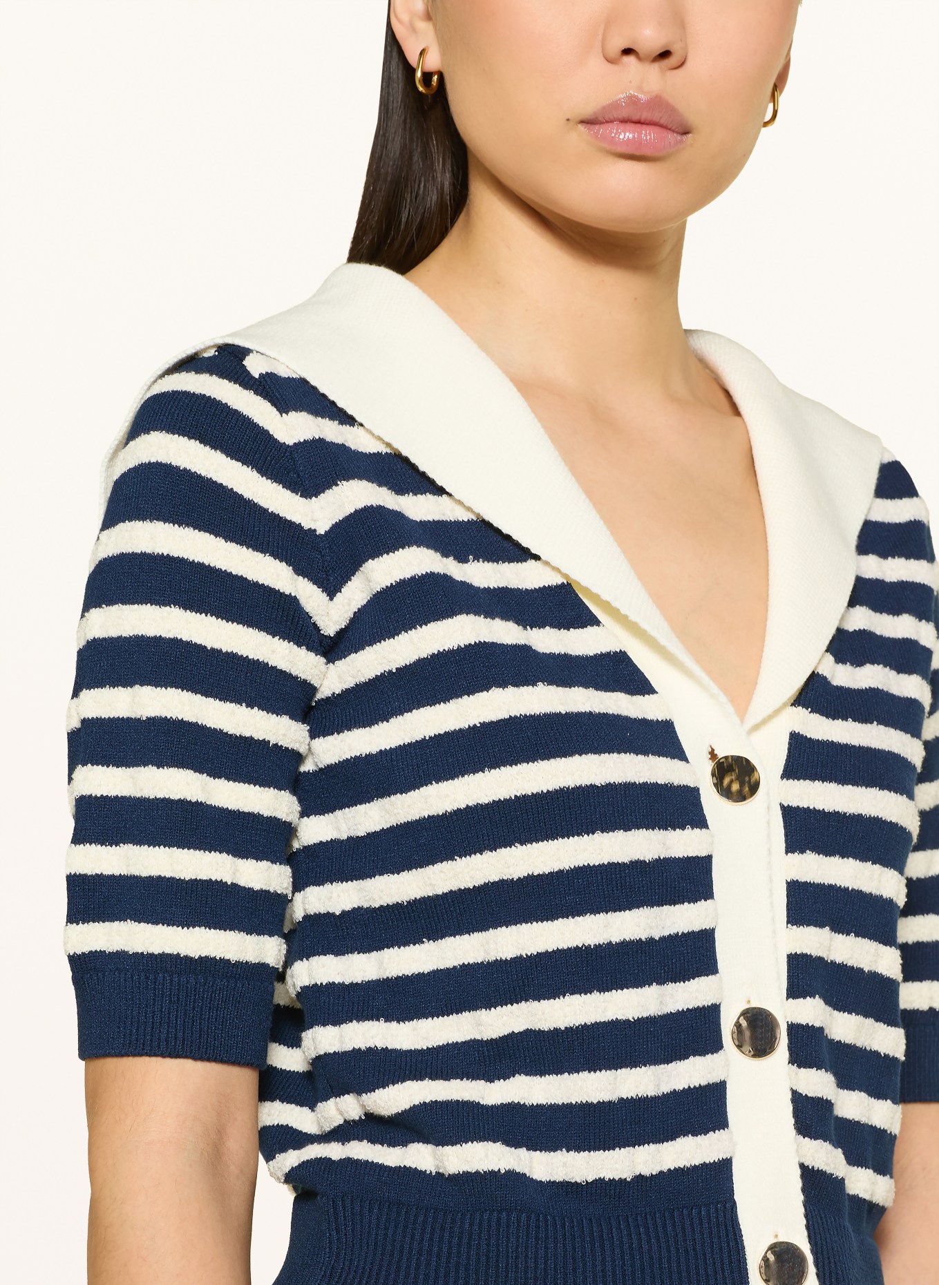 Rich & Royal kardigan: GRANATOWY / ECRU