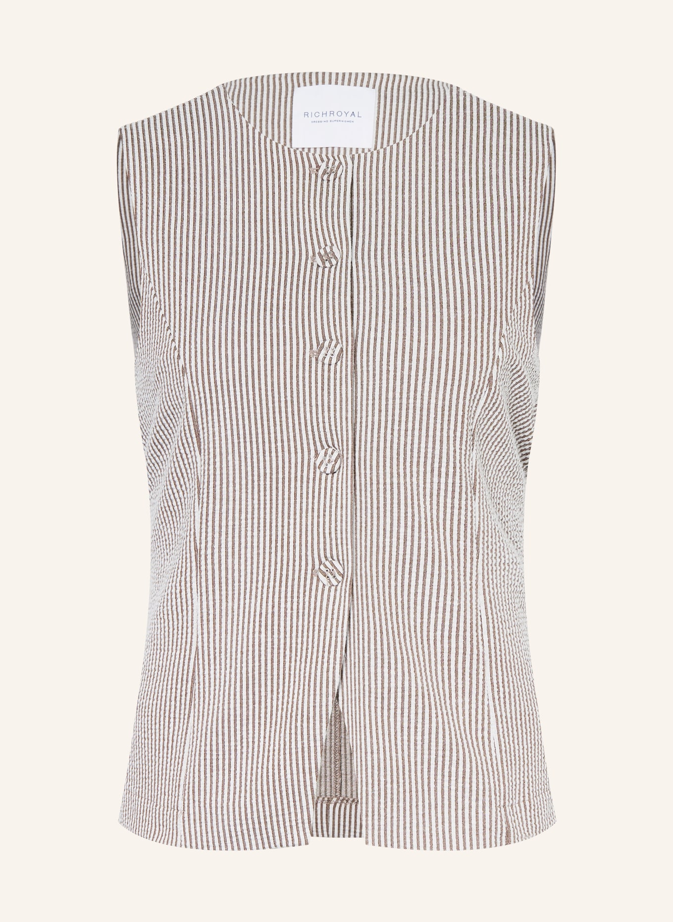 Rich & Royal Jersey blazer vest: BROWN / ECRU