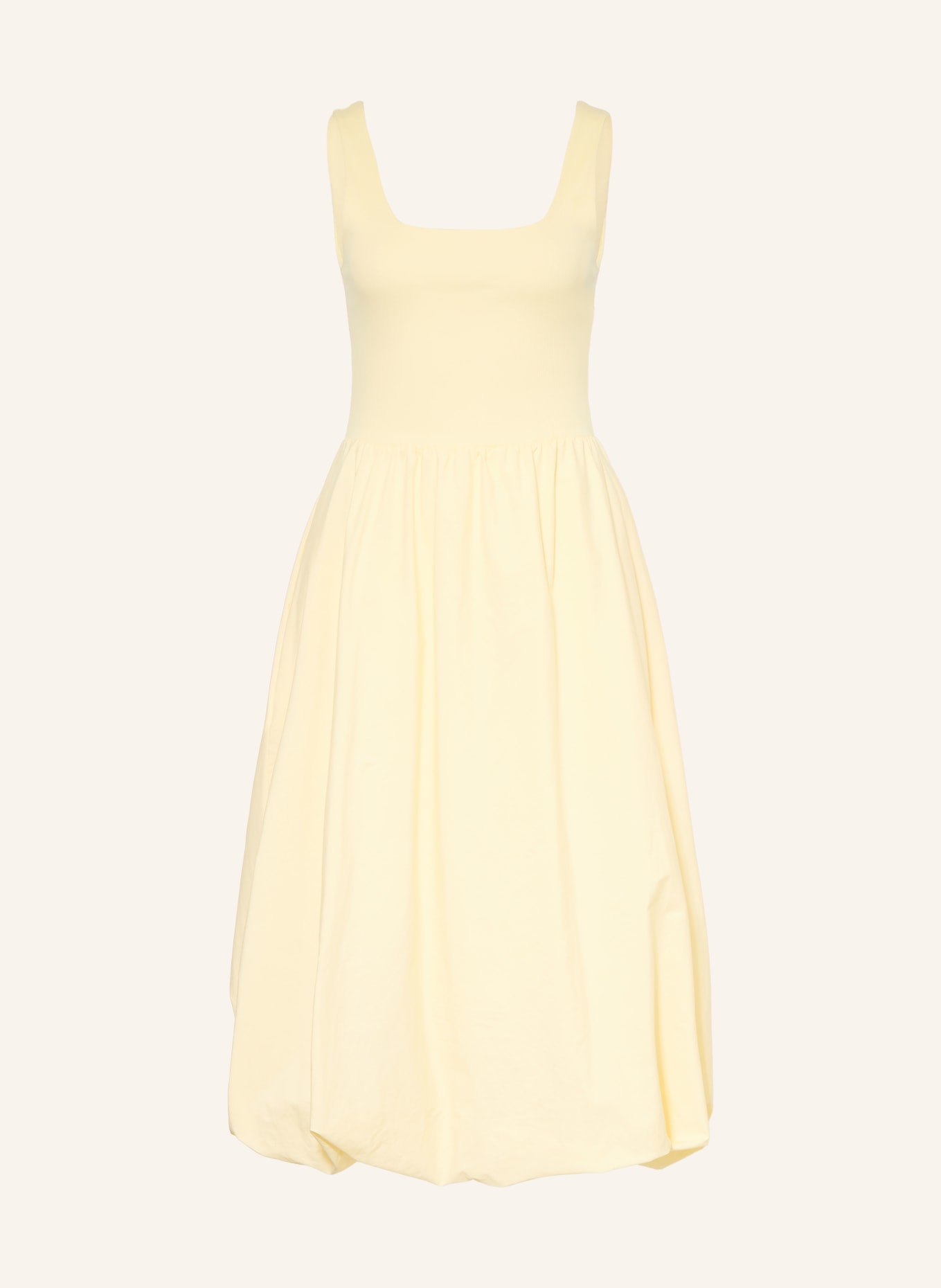 Rich & Royal Kleid im Materialmix: HELLGELB