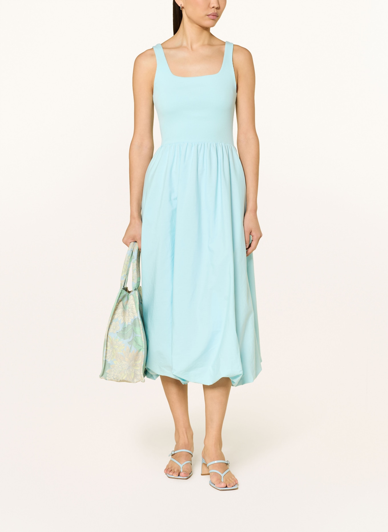 Rich & Royal Kleid im Materialmix: TÜRKIS