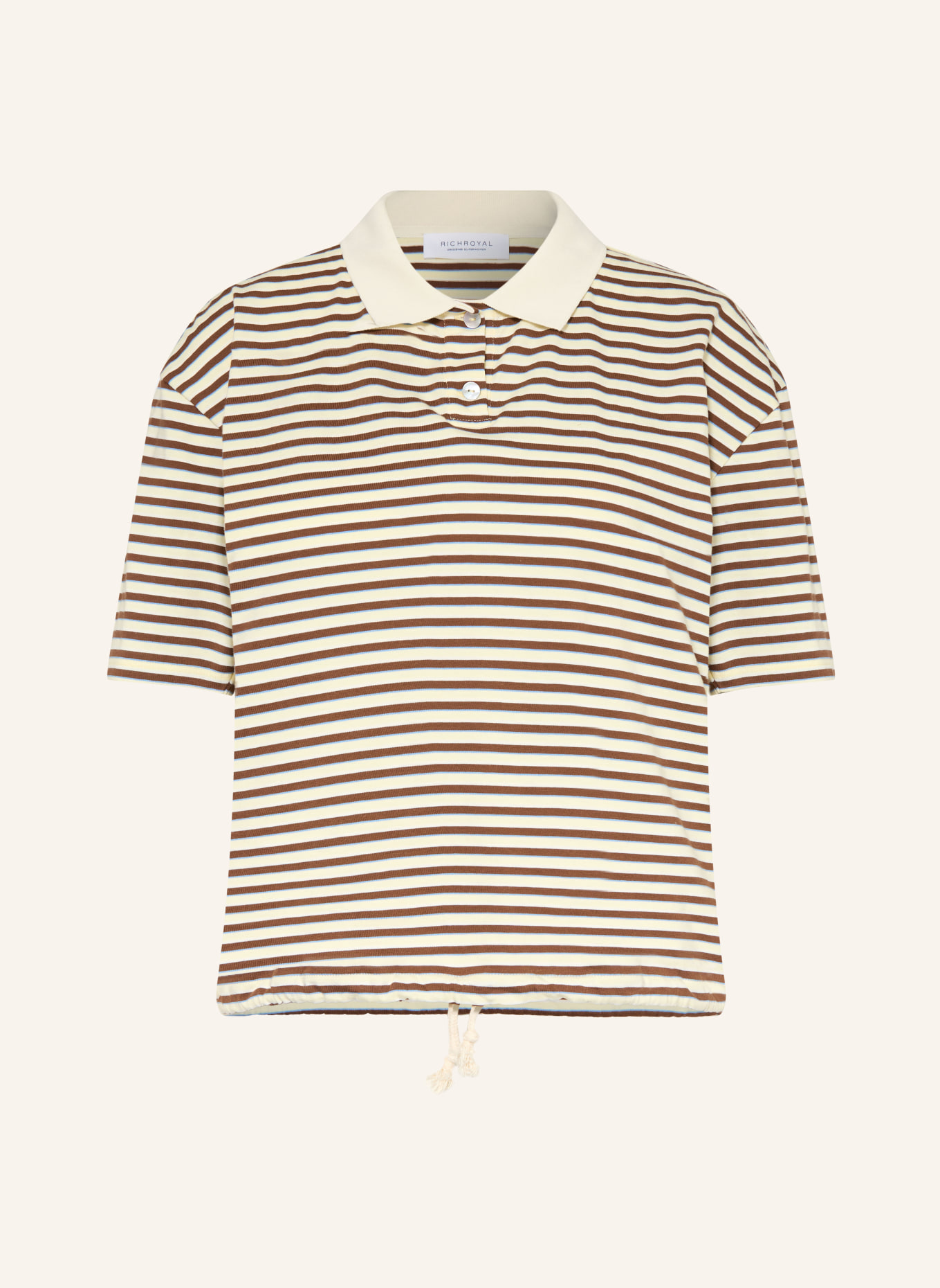 Rich & Royal Polo en jersey: MARRON / JAUNE CLAIR / BLEU CLAIR