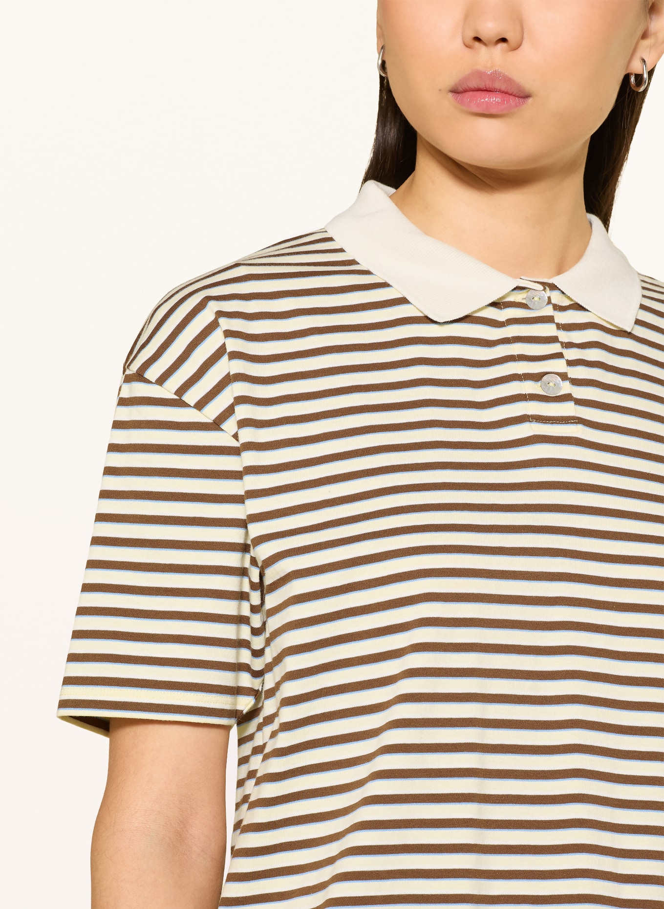 Rich & Royal Polo en jersey: MARRON / JAUNE CLAIR / BLEU CLAIR