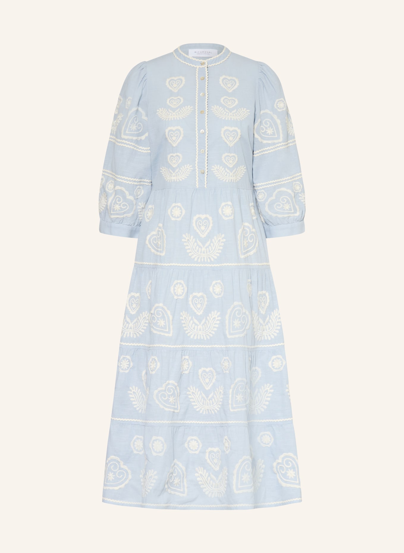 Rich & Royal Šaty s 3/4 rukávem: TMAVĚ MODRÁ / BÍLÁ