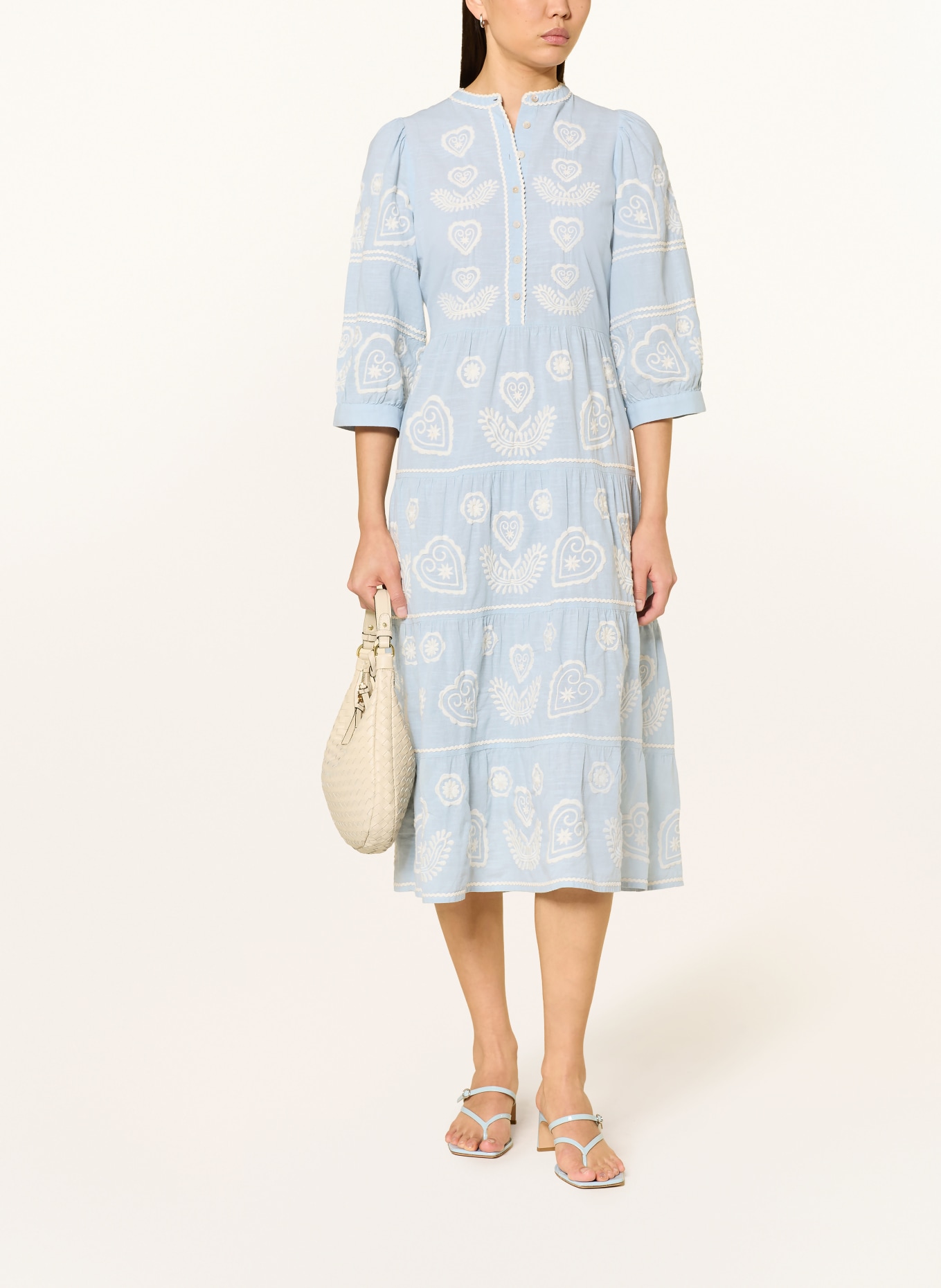 Rich & Royal Šaty s 3/4 rukávem: TMAVĚ MODRÁ / BÍLÁ