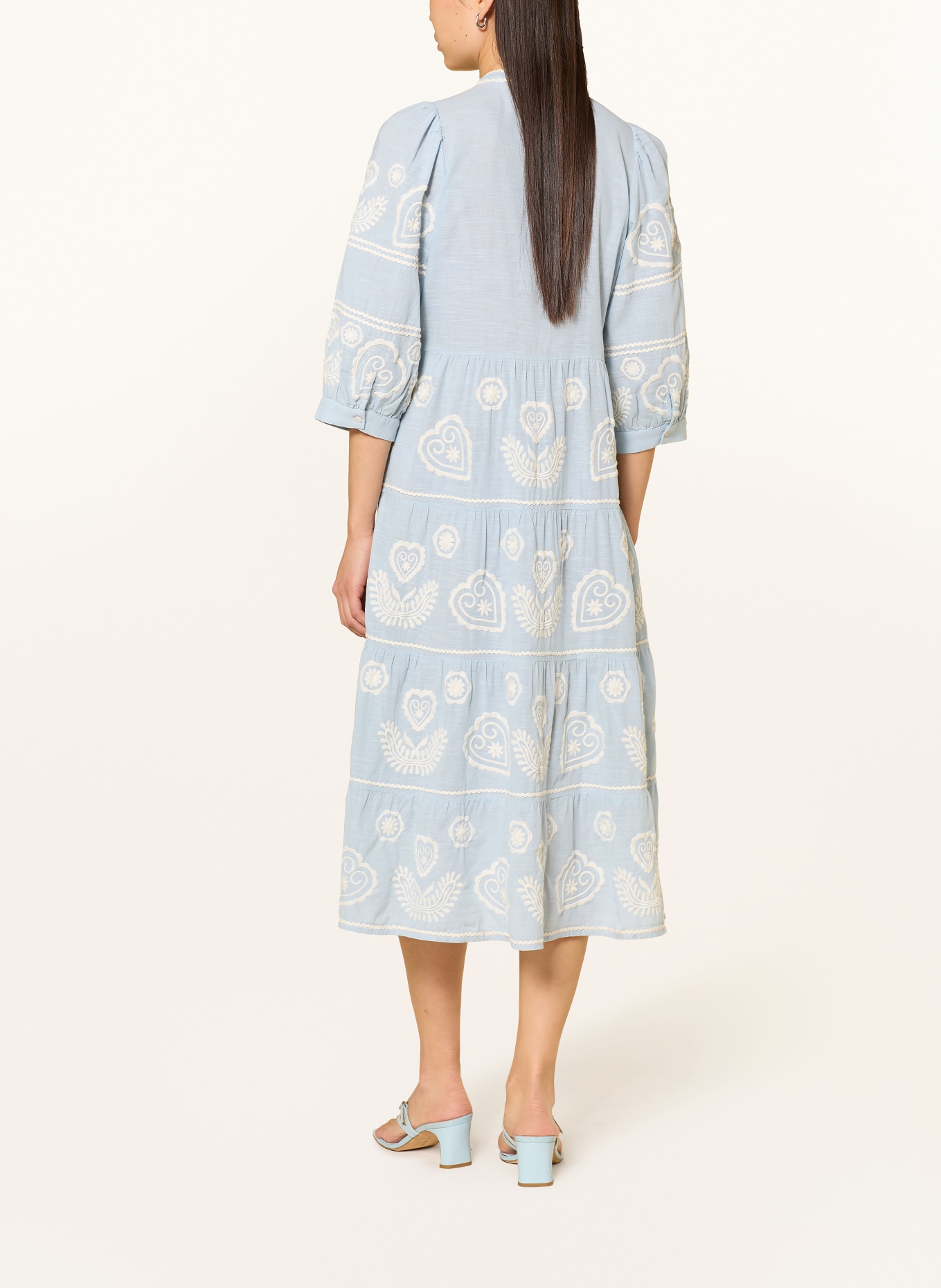 Rich & Royal Šaty s 3/4 rukávem: TMAVĚ MODRÁ / BÍLÁ